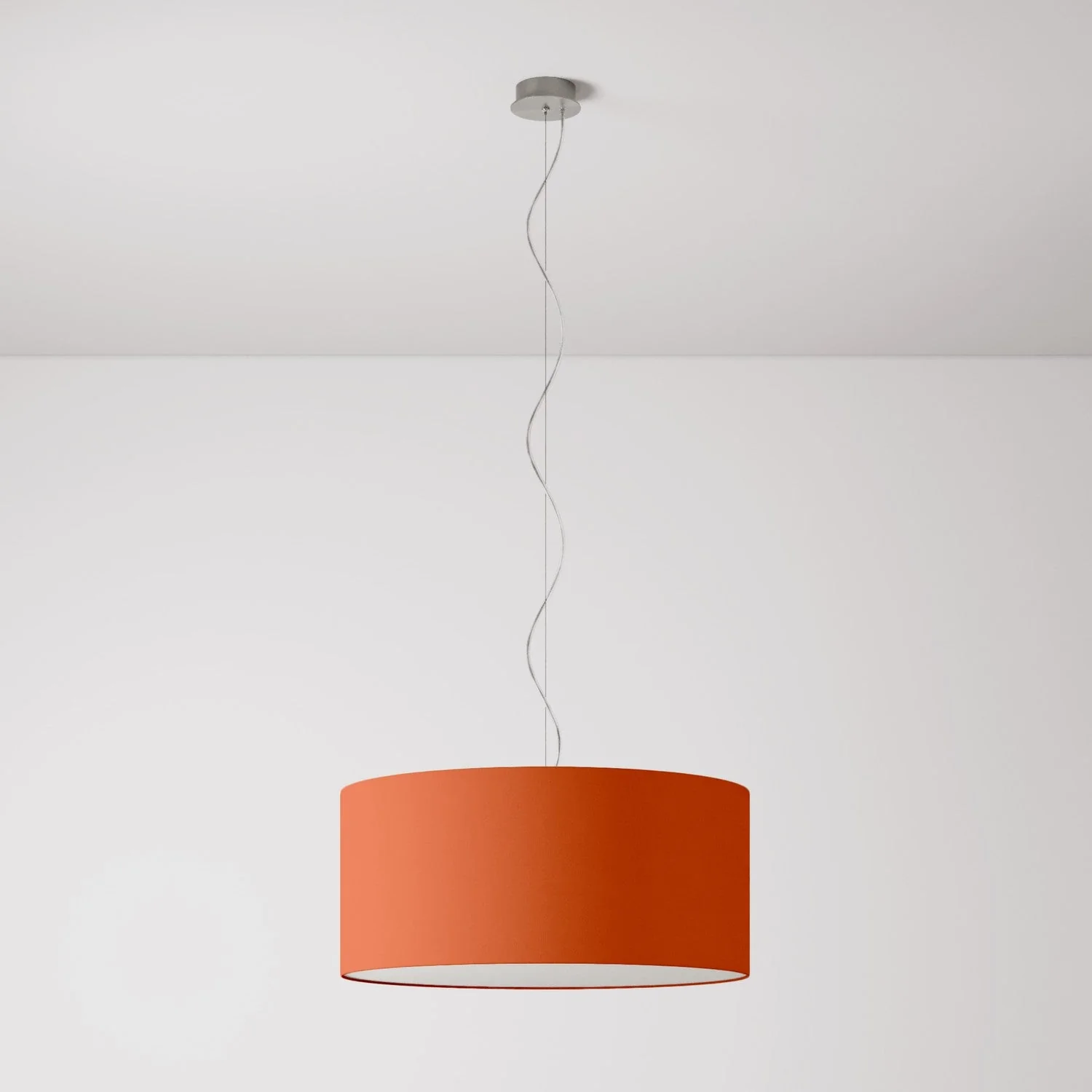 Pendant lamp with Large Cylindro fabric lampshade - Made in Italy - Lobster Cinette - Image 7