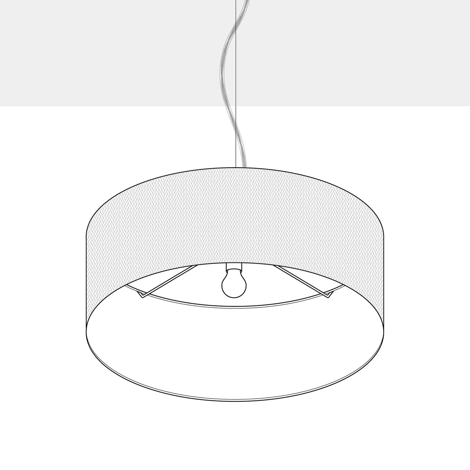 Pendant lamp with Cilindro Large fabric lampshade - Made in Italy - Arenal Bordeaux - Image 4
