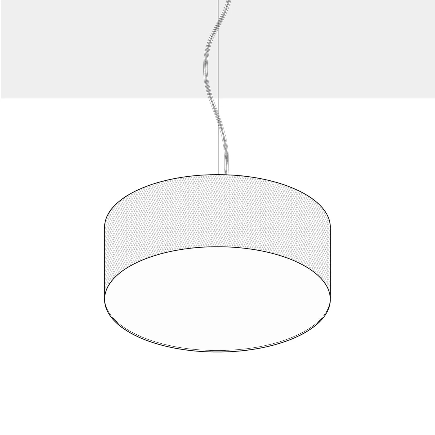 Pendant lamp with Cilindro Medium fabric lampshade - Made in Italy - Lobster Wool - Image 10