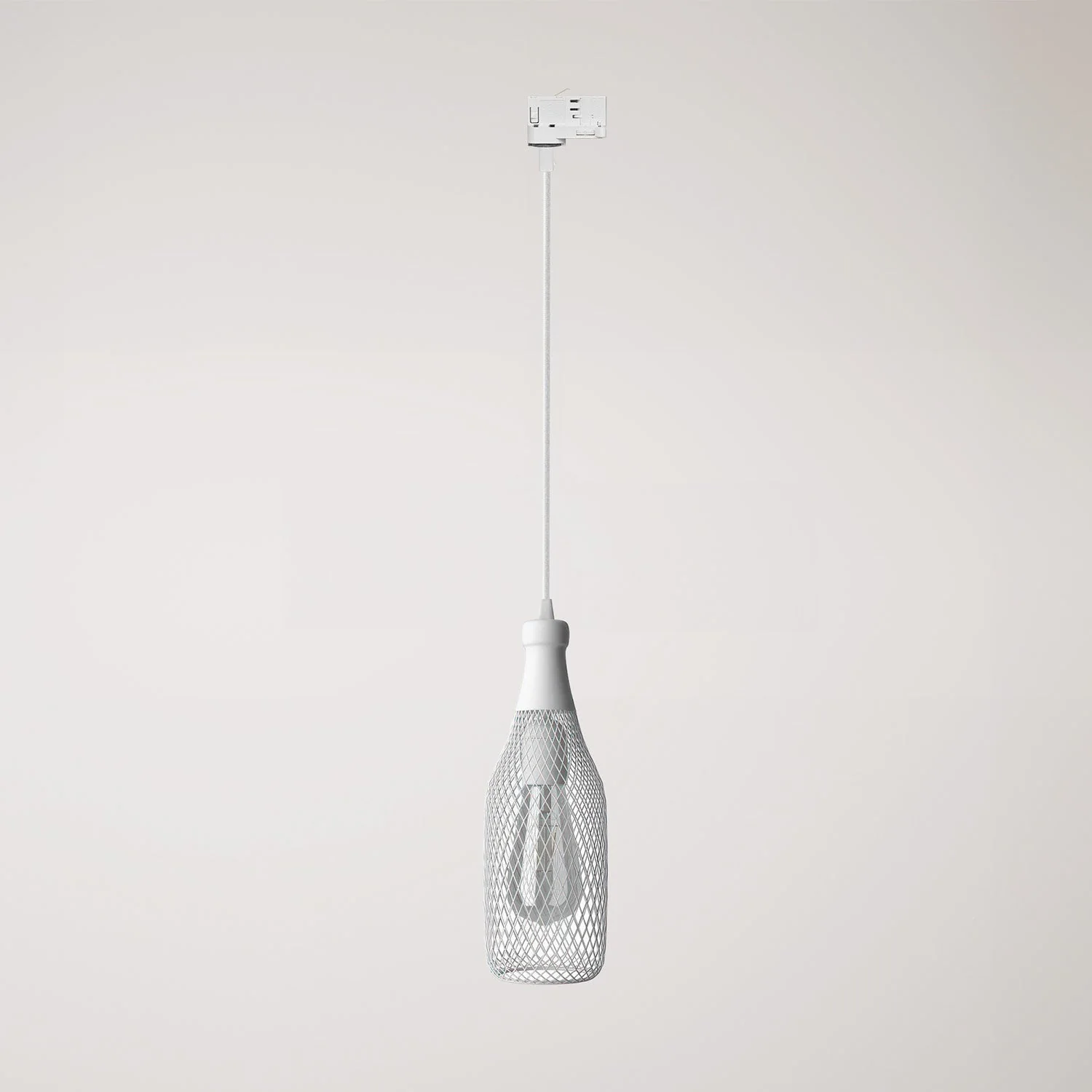 Pendant light with Magnum bottle lampshade for track systems - White