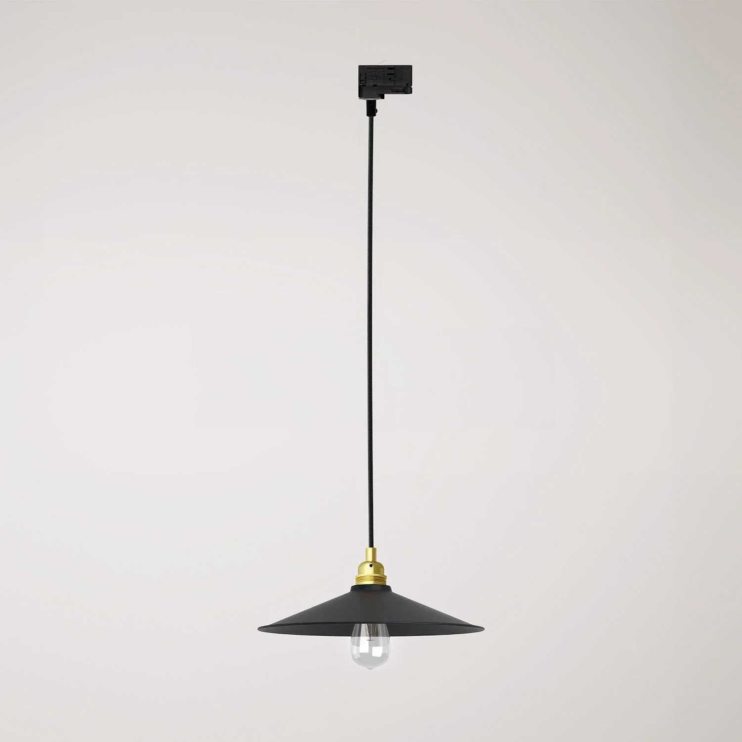 Pendant lamp with Swing lampshade for tracks - Brass