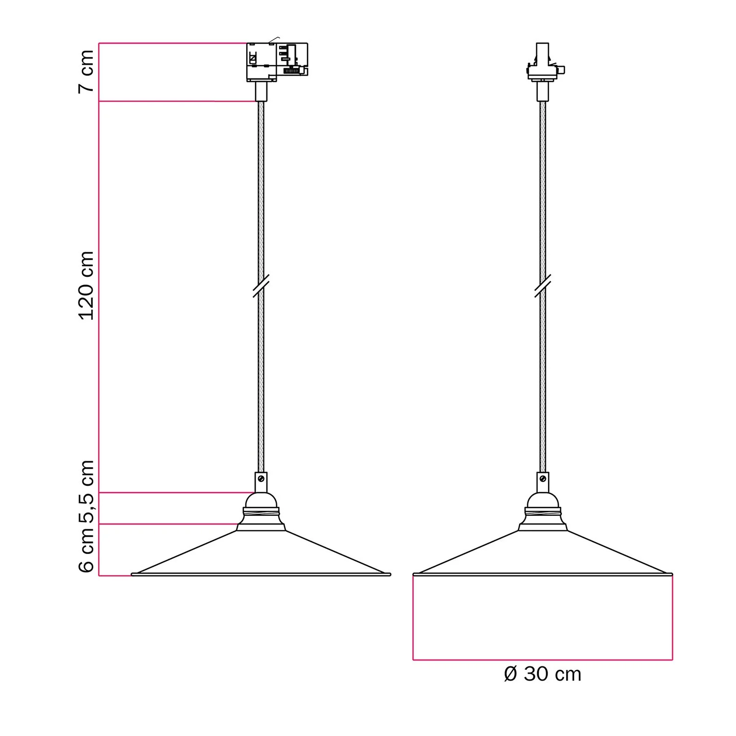 Pendant lamp with Swing lampshade for tracks - Brass - Image 6