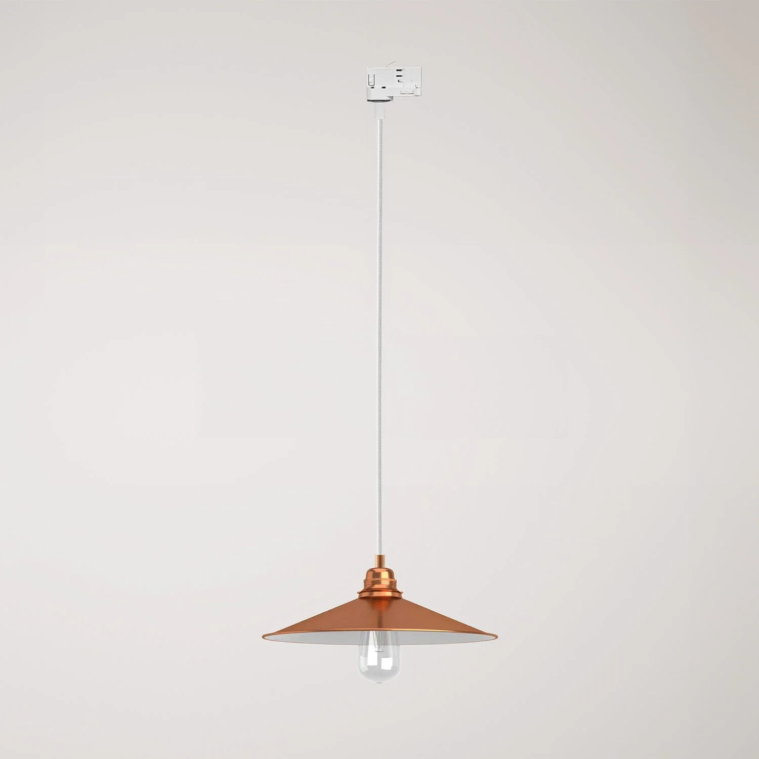 Pendant lamp with Swing lampshade for tracks - Copper