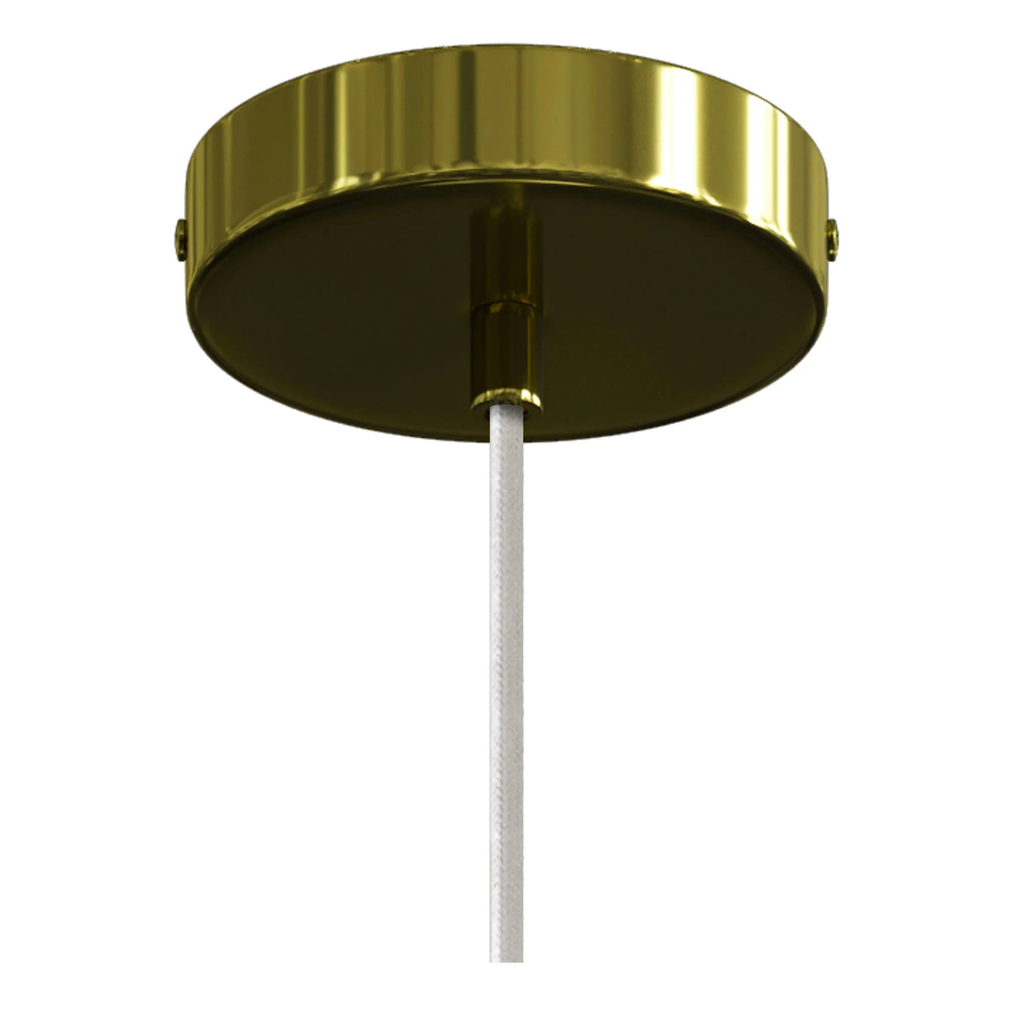 Pendant lamp with fabric cable and contrasting metal details - Brass - Image 2