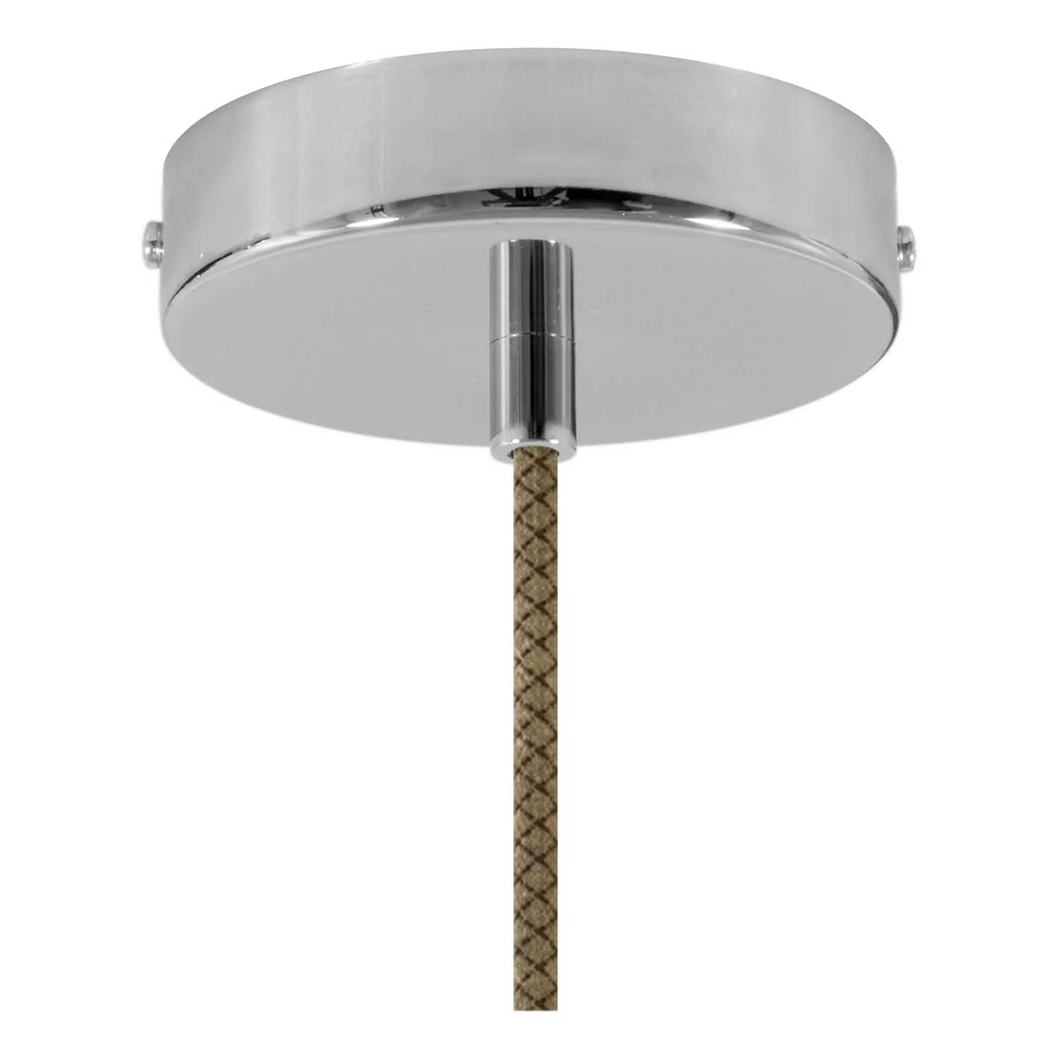 Pendant lamp complete with fabric cable, Coppa ceramic lampshade and metal finishes - Striated Dove Grey - Image 2