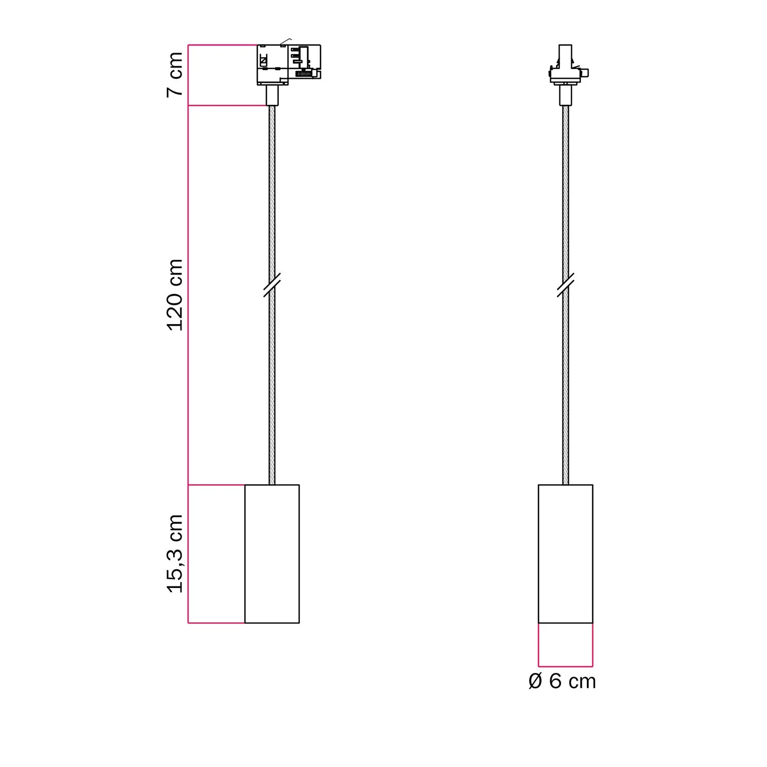 Pendant lamp with Tub-E14 lampshade for tracks - Satin bronze - Image 6