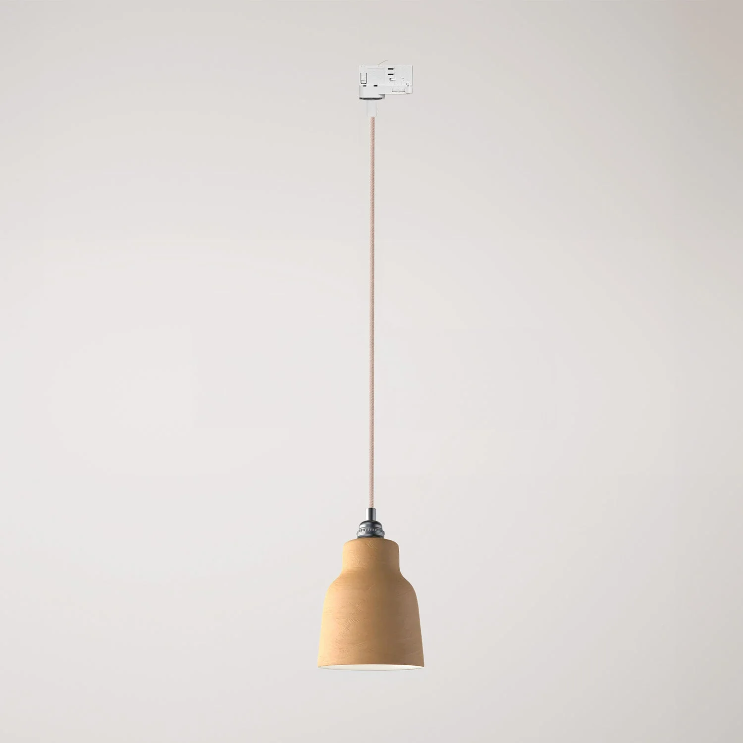 Pendant lamp with Vaso lampshade and track adapter - Striated terracotta