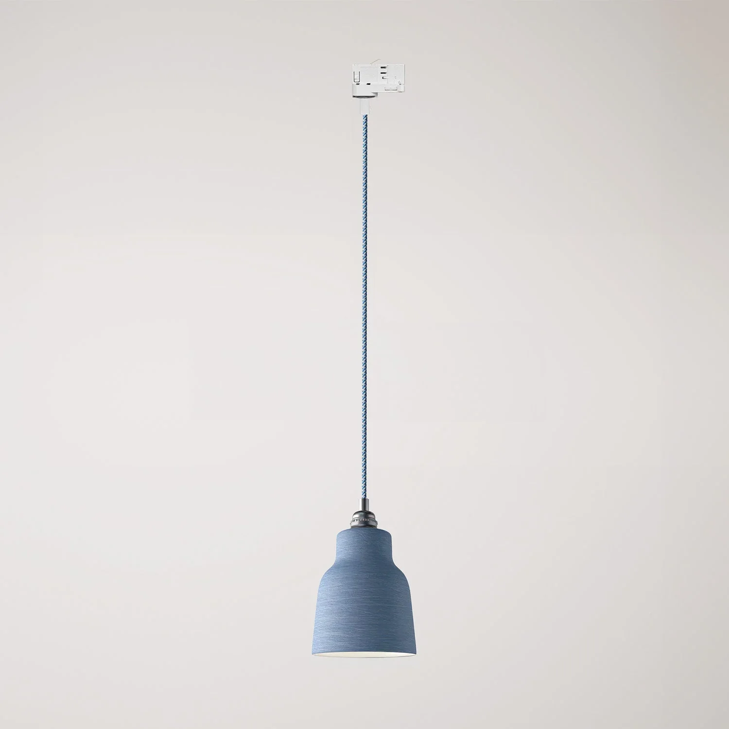 Pendant lamp with Vaso lampshade and track adapter - Avion striped