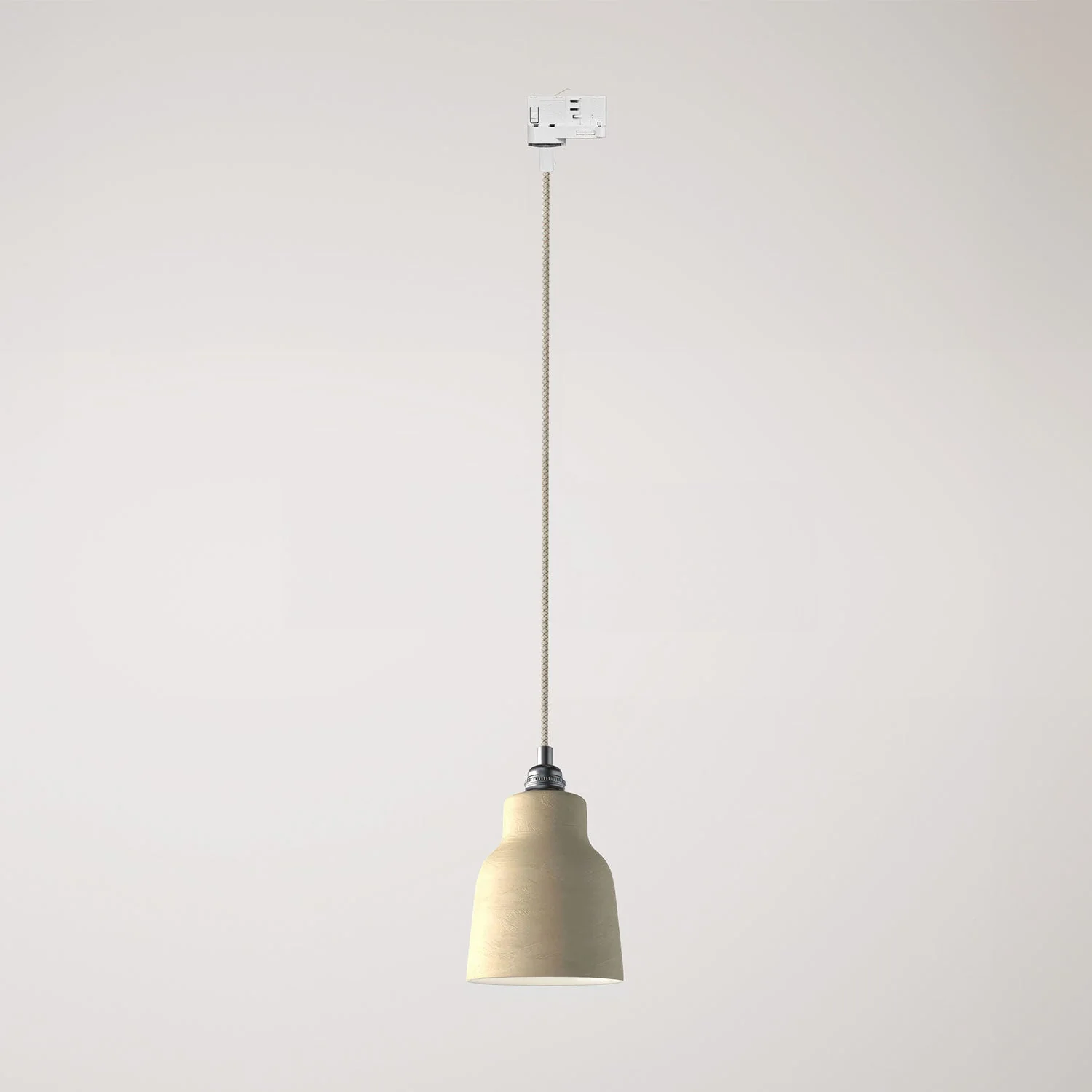 Pendant lamp with Vaso lampshade and track adapter - Striated dove grey
