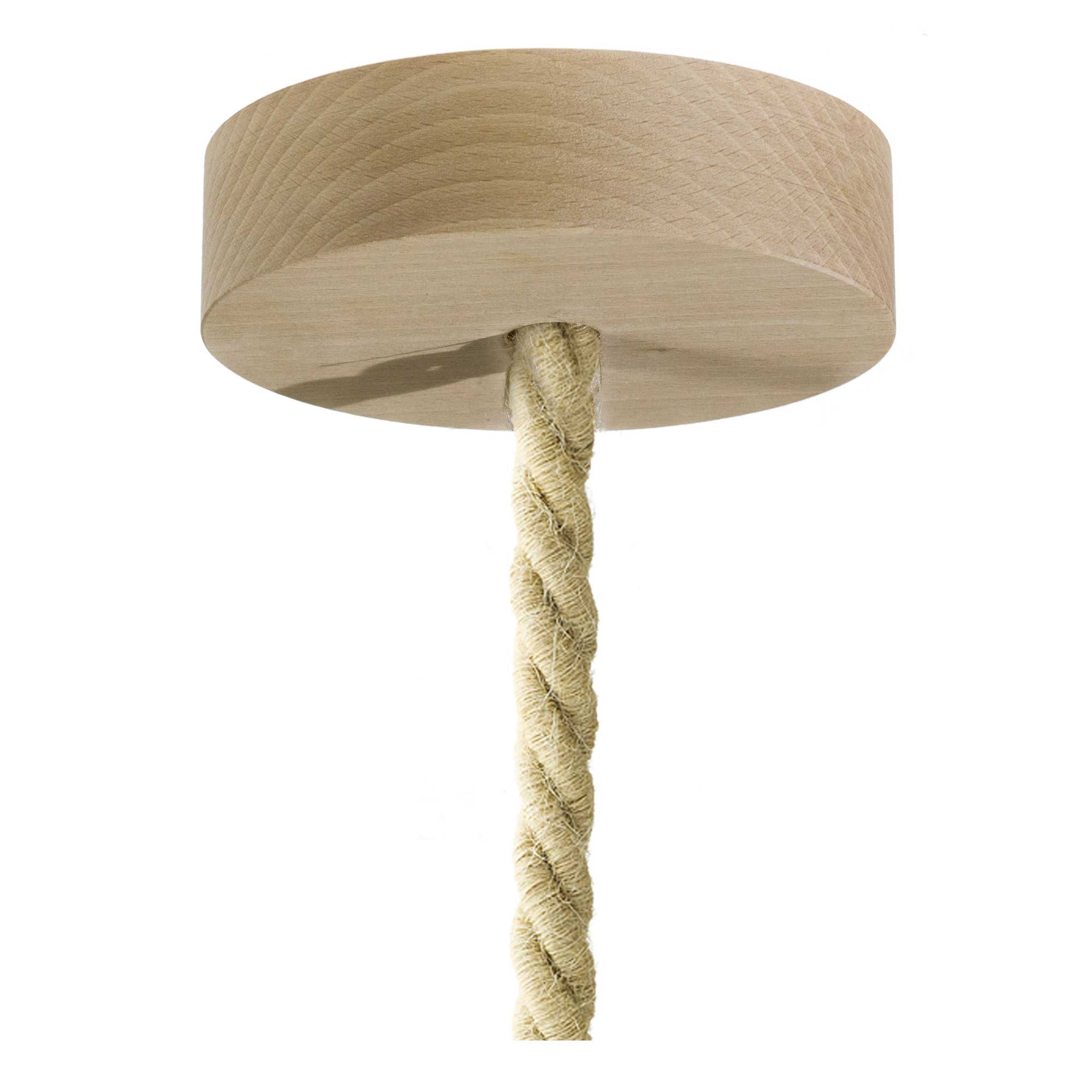 Pendant lamp complete with XL nautical cord and Small Bark lamp holder - Bark - Image 2