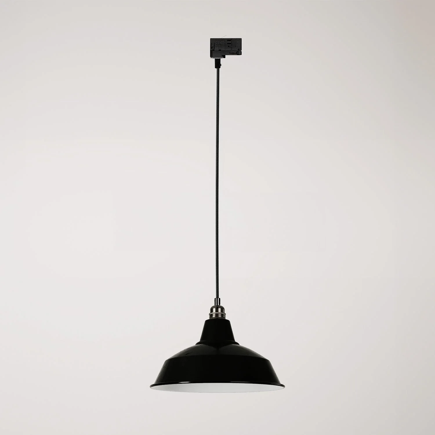 Pendant lamp with Bistrot lampshade for tracks - Black