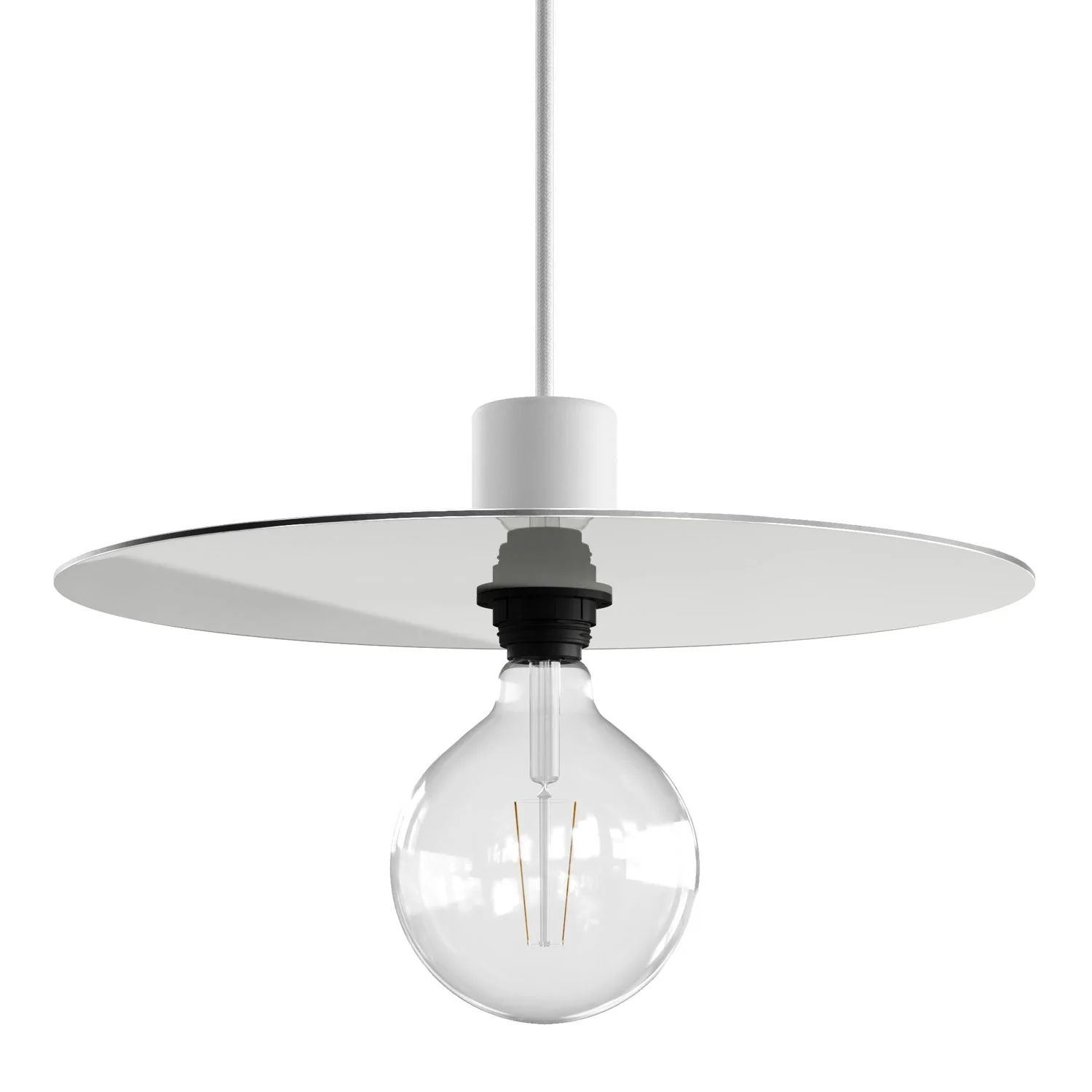 Oversize Ellepì plate in Dibond for outdoor pendant lamps, 40 cm diameter – Made in Italy – White