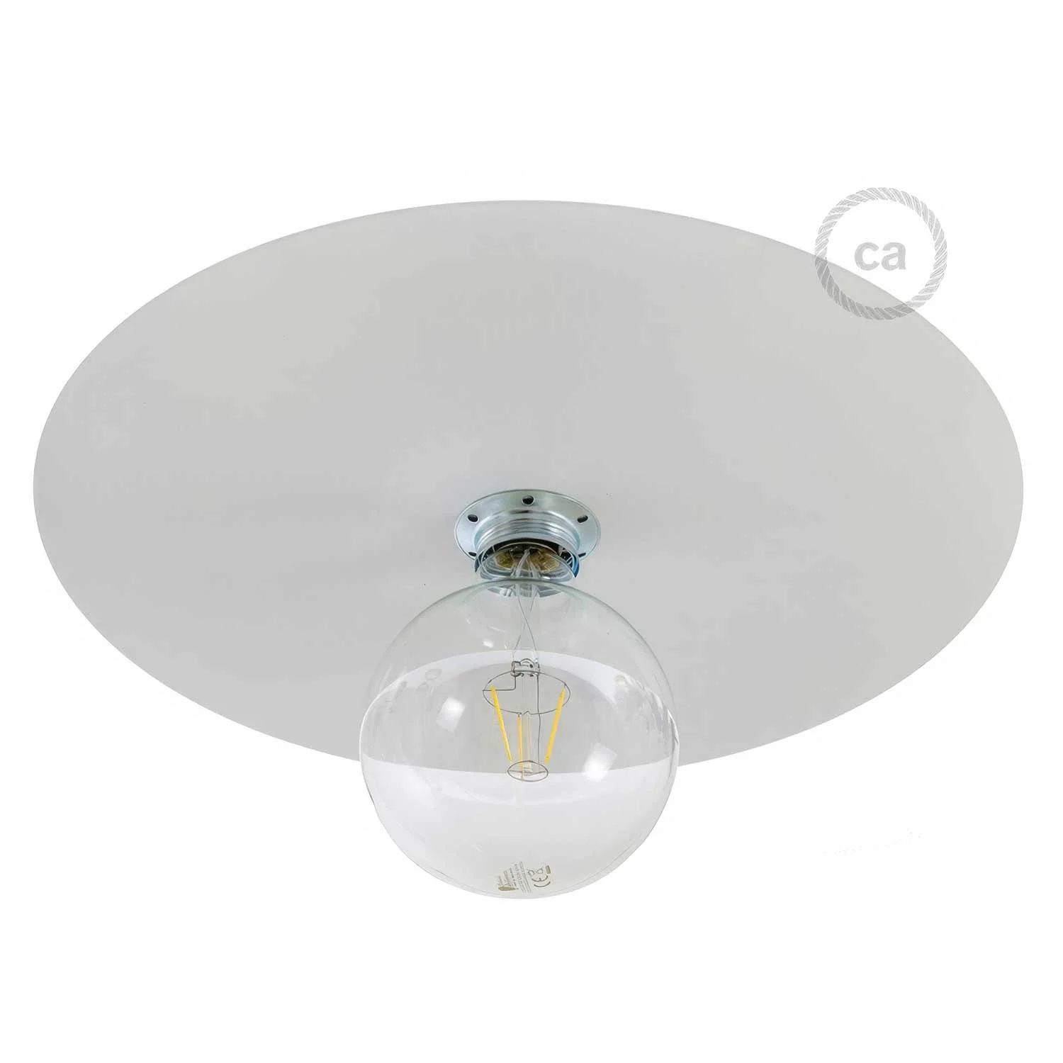 Oversized Ellepì painted iron shade for pendant lights, 40 cm diameter – Made in Italy – White - Image 2
