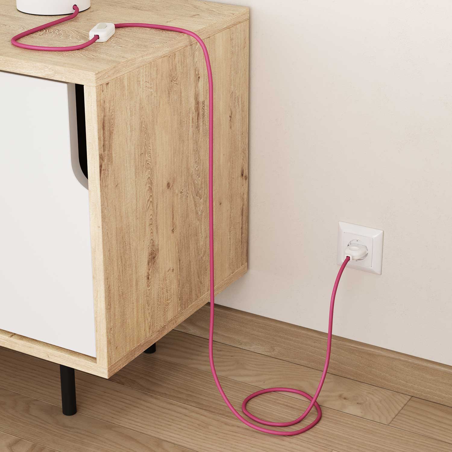 Coloured electric cable in Glossy Fuchsia Pink - The Original Creative Cables, the best choice for your lamps - RM08 - Image 3
