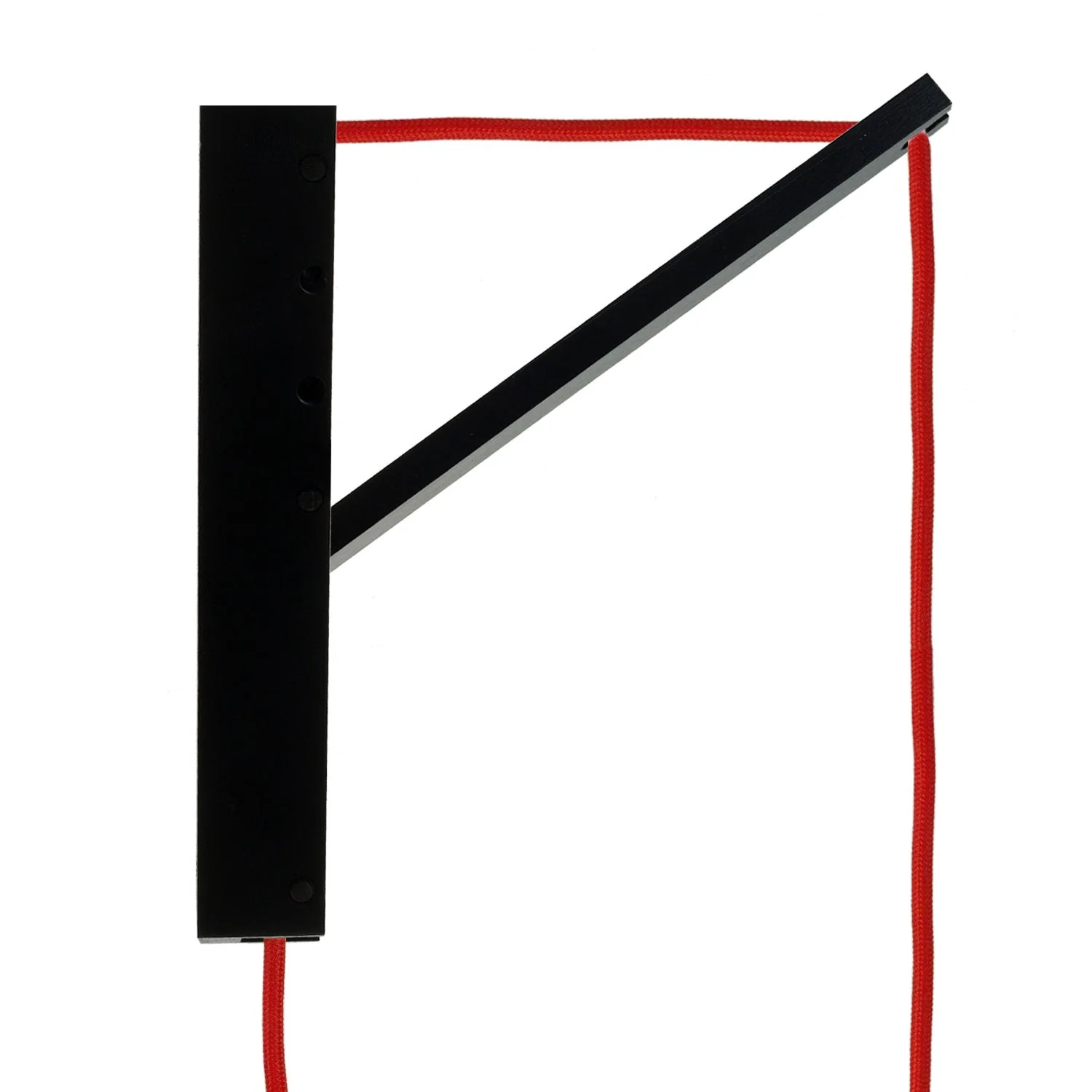 Pinocchio, adjustable wooden wall support for pendant lamps - Black