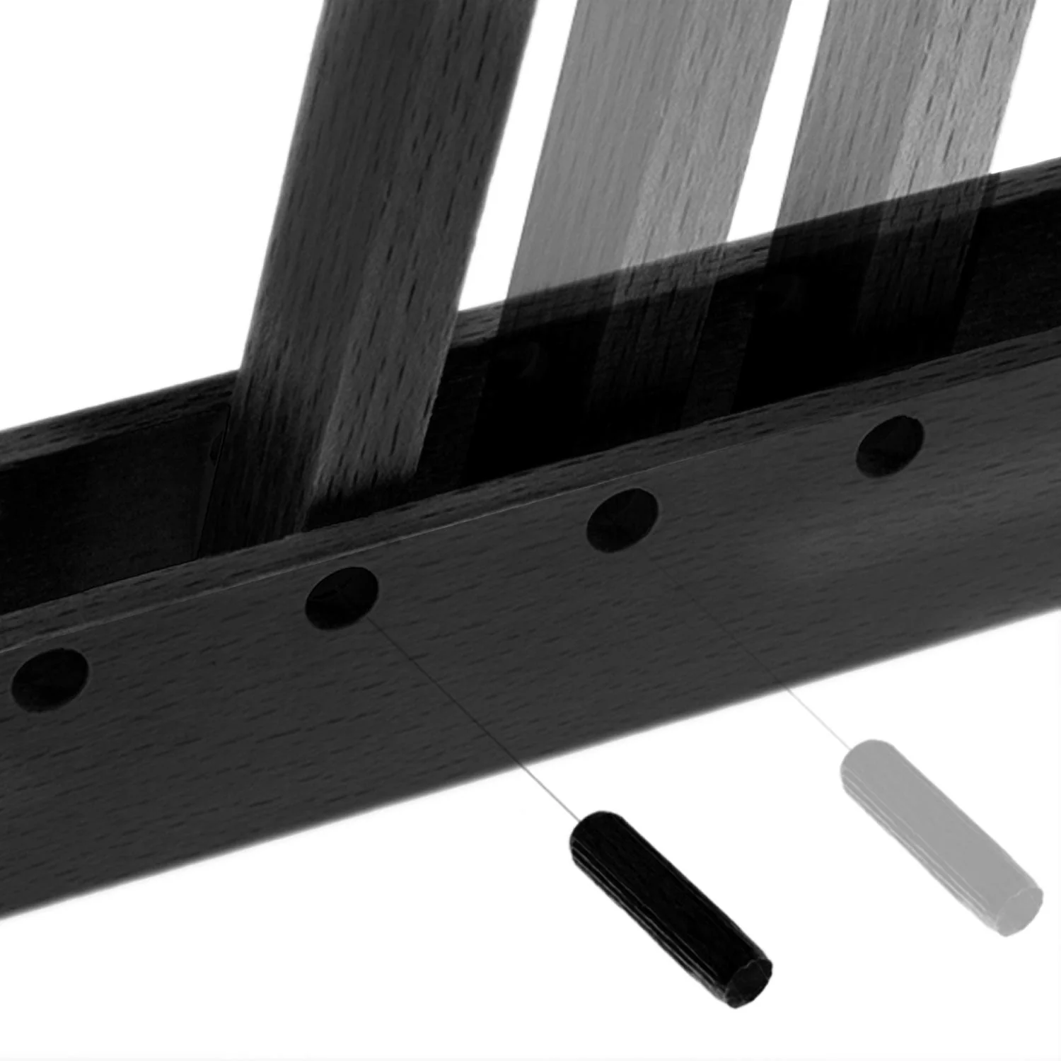 Pinocchio, adjustable wooden wall support for pendant lamps - Black - Image 7