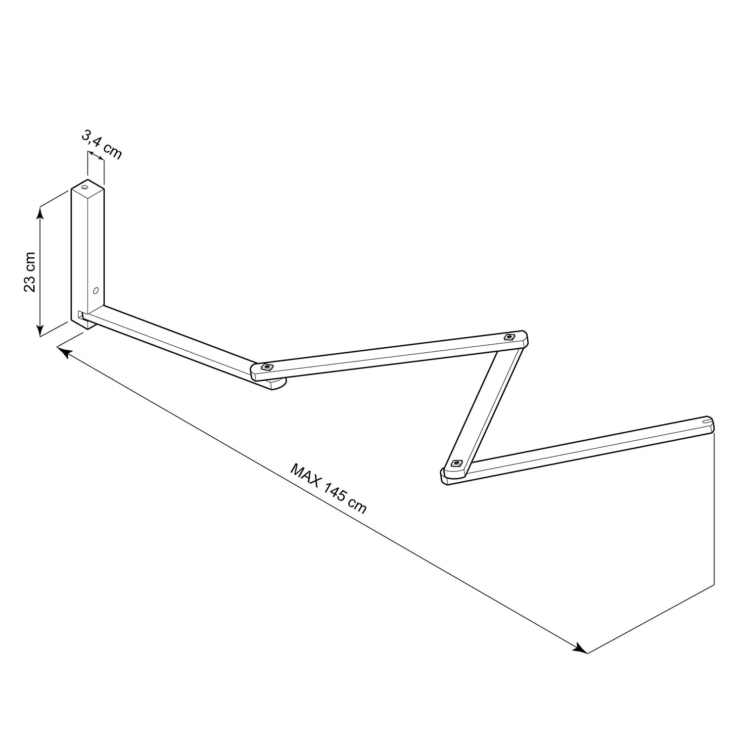 Pinocchio XL, adjustable wooden wall bracket for wall lamps - Image 4
