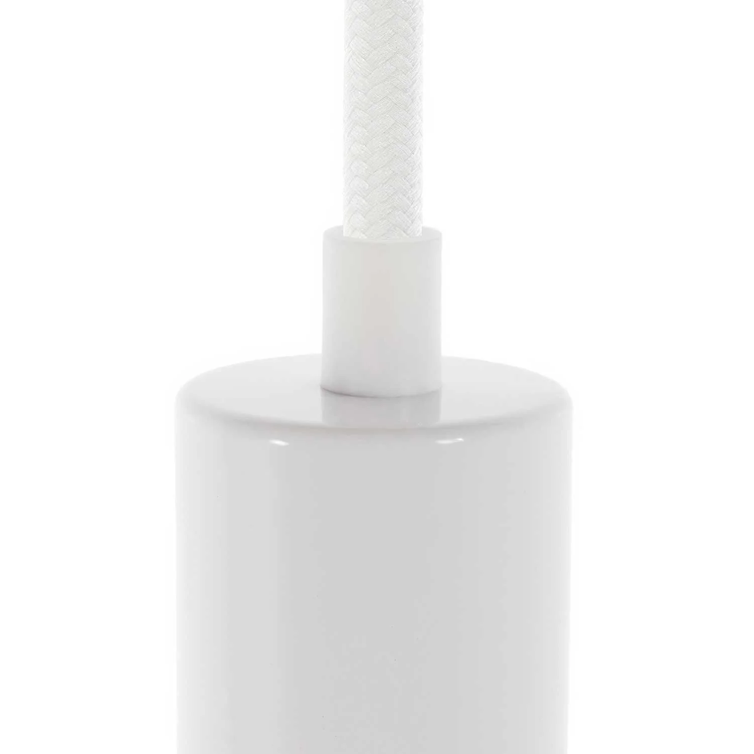 Cylindrical cable clamp in plastic complete with rod, nut and washer - White - Image 2
