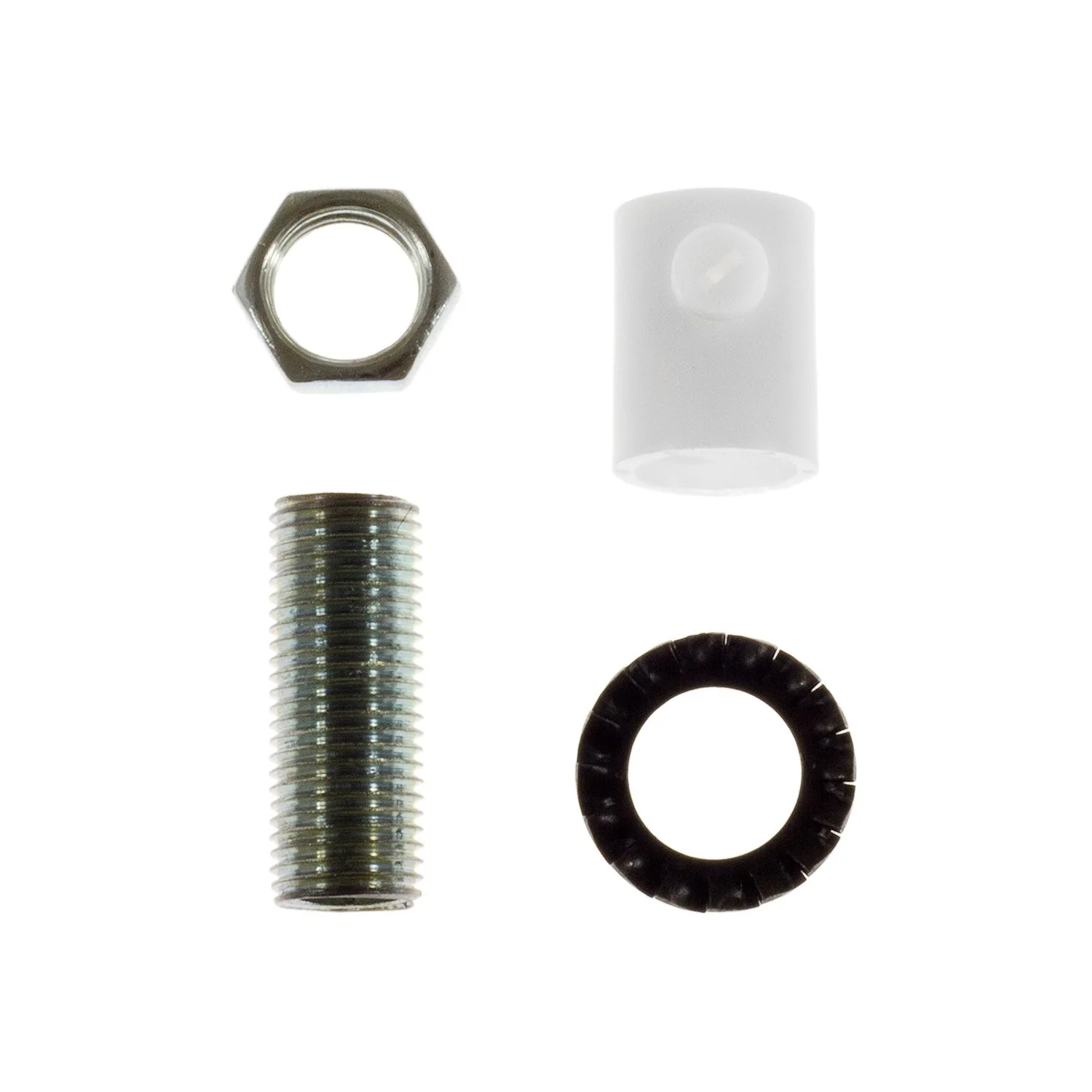 Cylindrical cable clamp in plastic complete with rod, nut and washer - White - Image 4