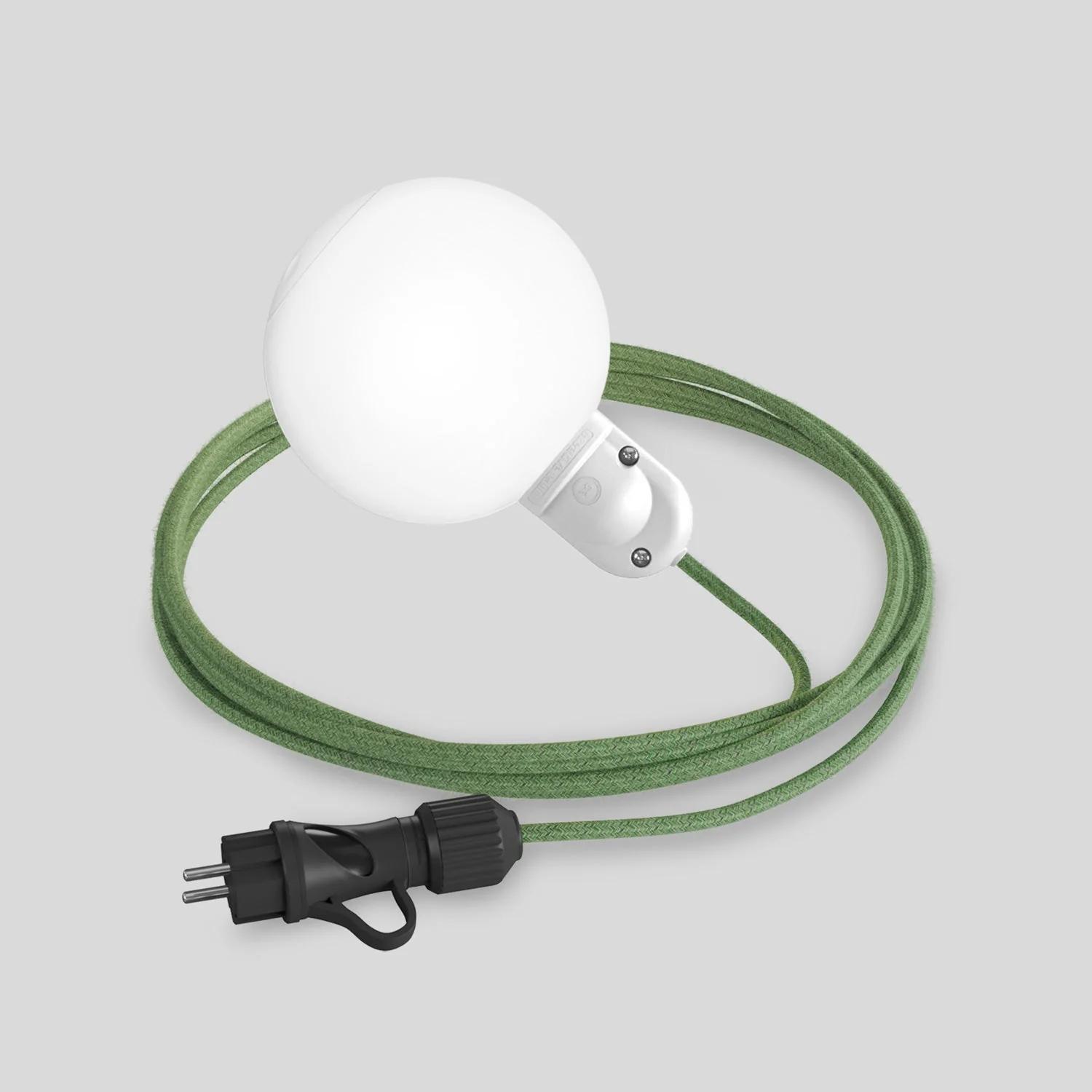 Outdoor plug-in lamp Modulair IP65 with unbreakable Unbreak-a-Ball lampshade and SX08 cable