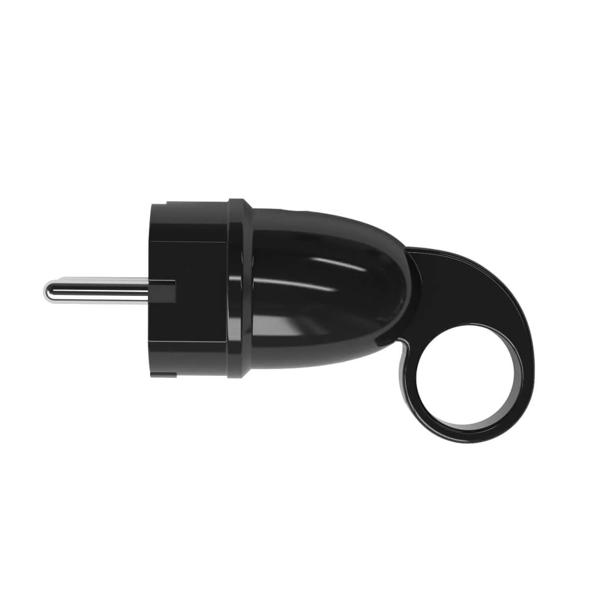 Schuko Comfort plug with ring 16A 250V - Black - Image 4