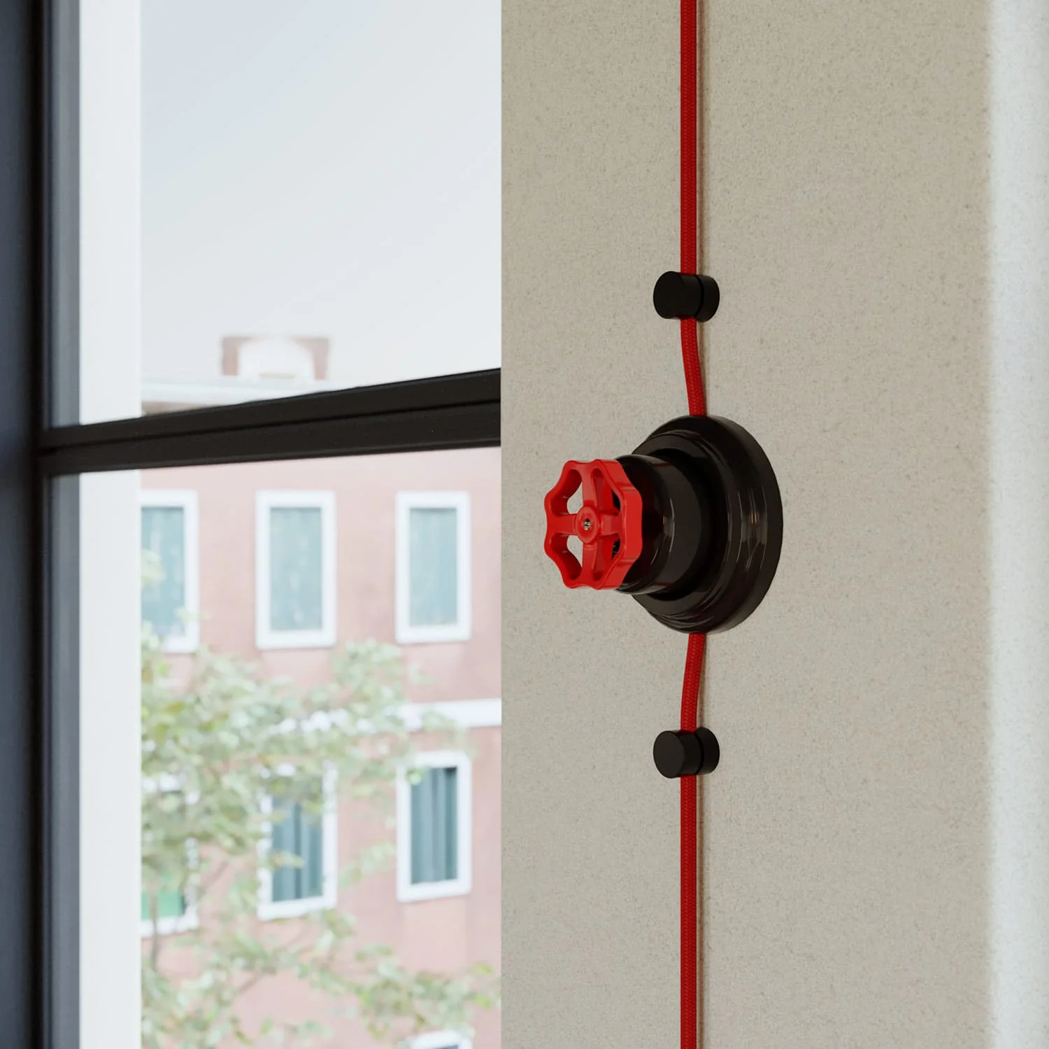 Porcelain base for electric socket and switch - Black - Image 7