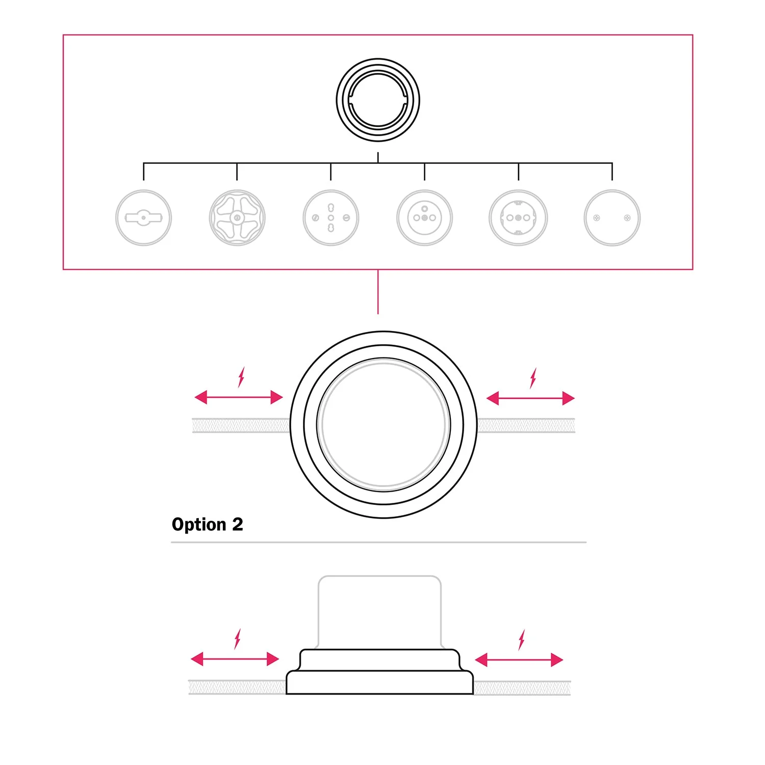Porcelain base for electrical socket and for switch/diverter – White - Image 10