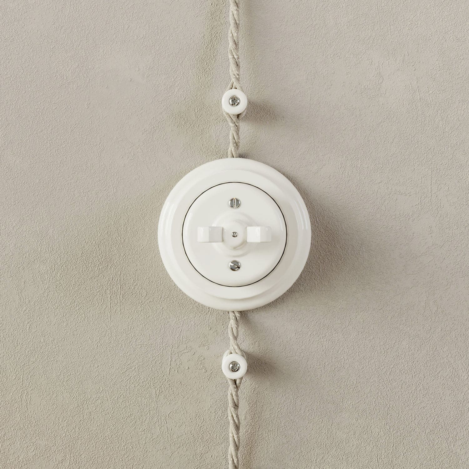 Porcelain base for electrical socket and for switch/diverter – White - Image 5