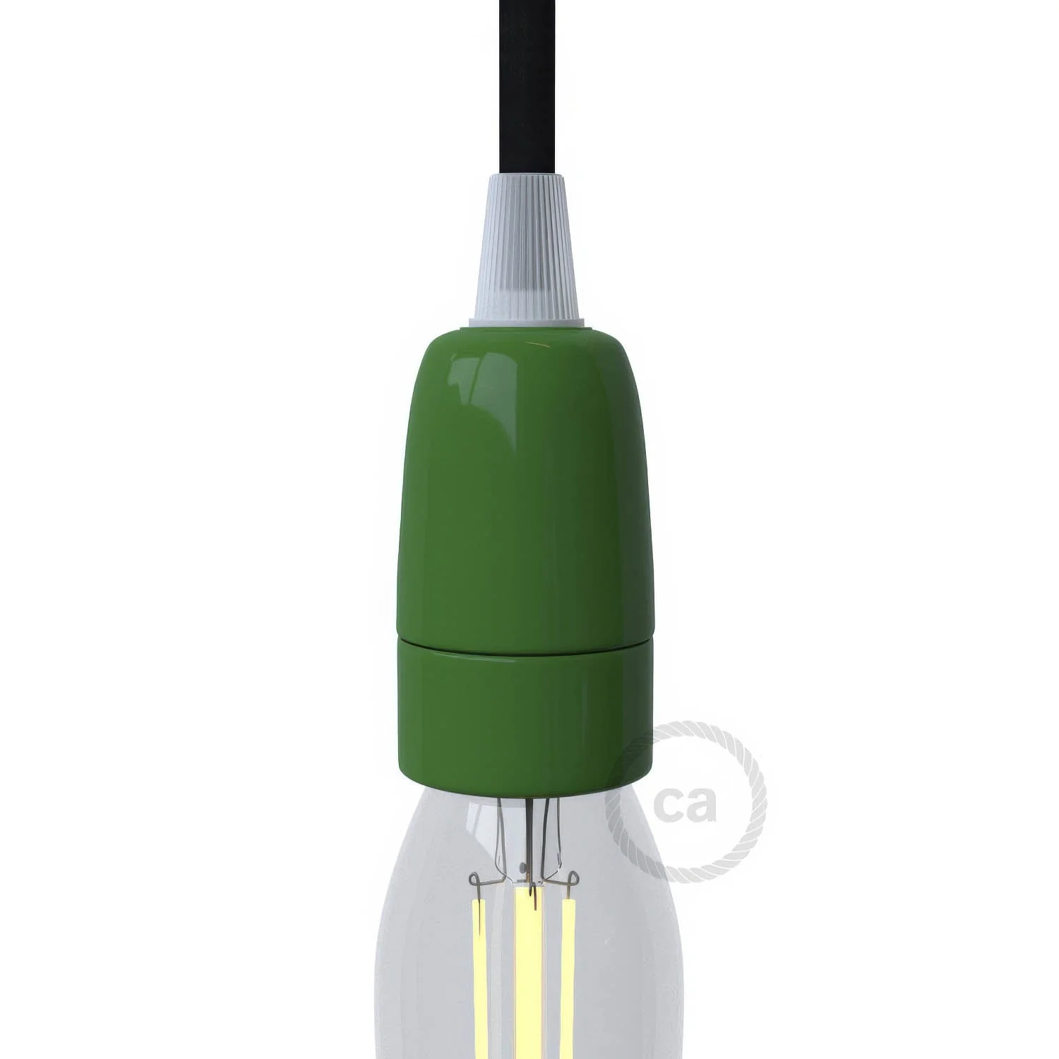 E14 porcelain lamp holder kit - Green
