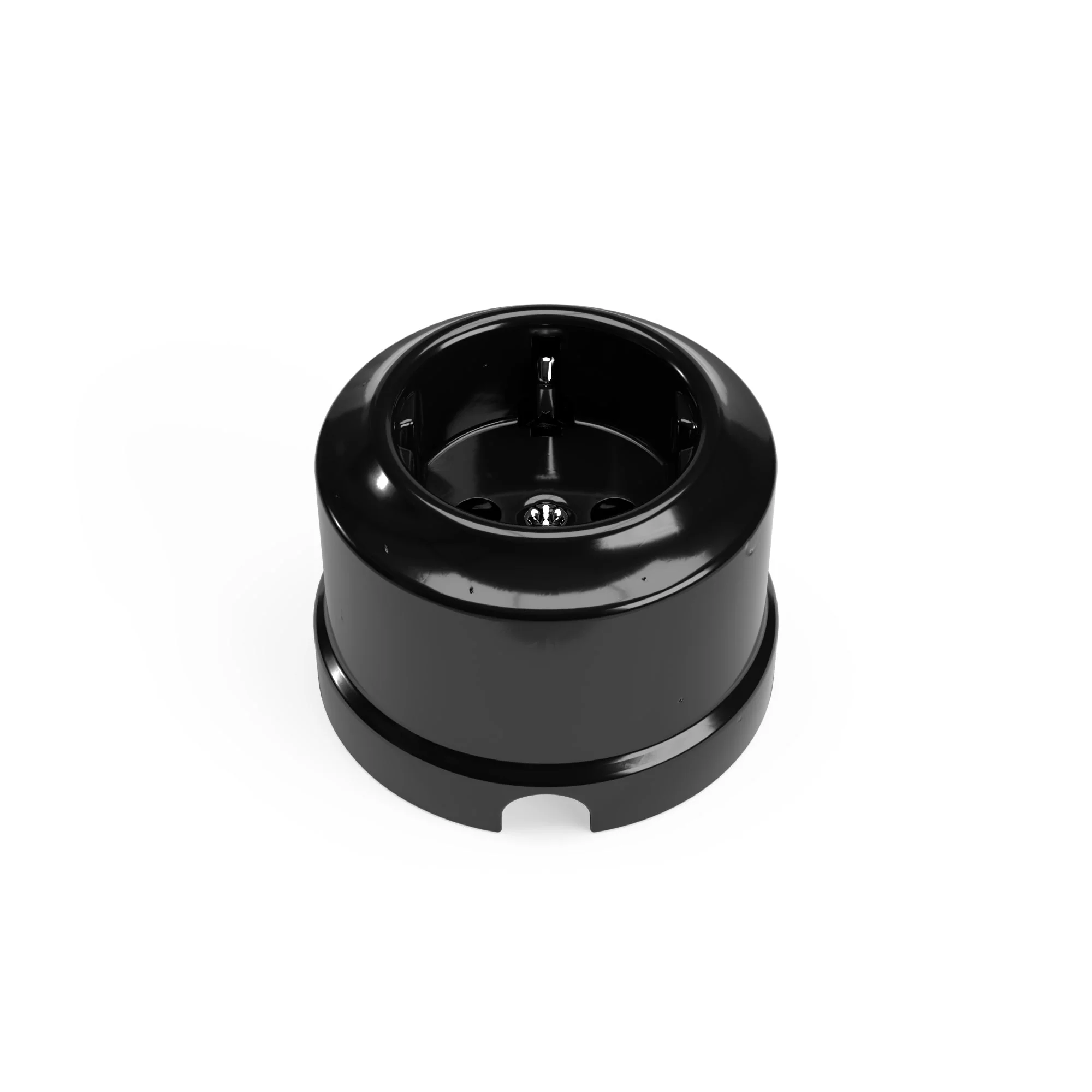 Porcelain Schuko wall socket - Black