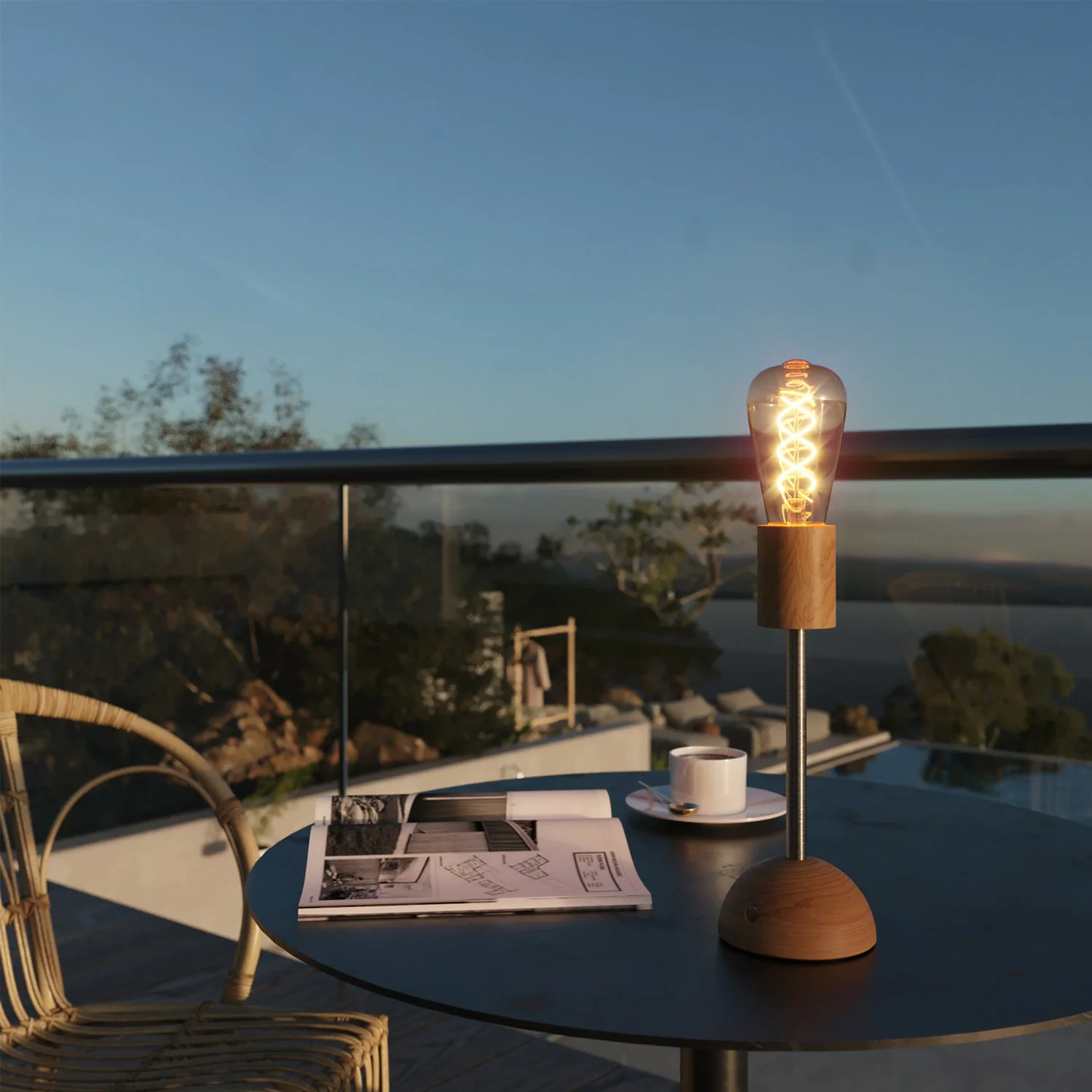 Portable and rechargeable Cabless02 lamp with golden Edison light bulb - Neutral - Image 3