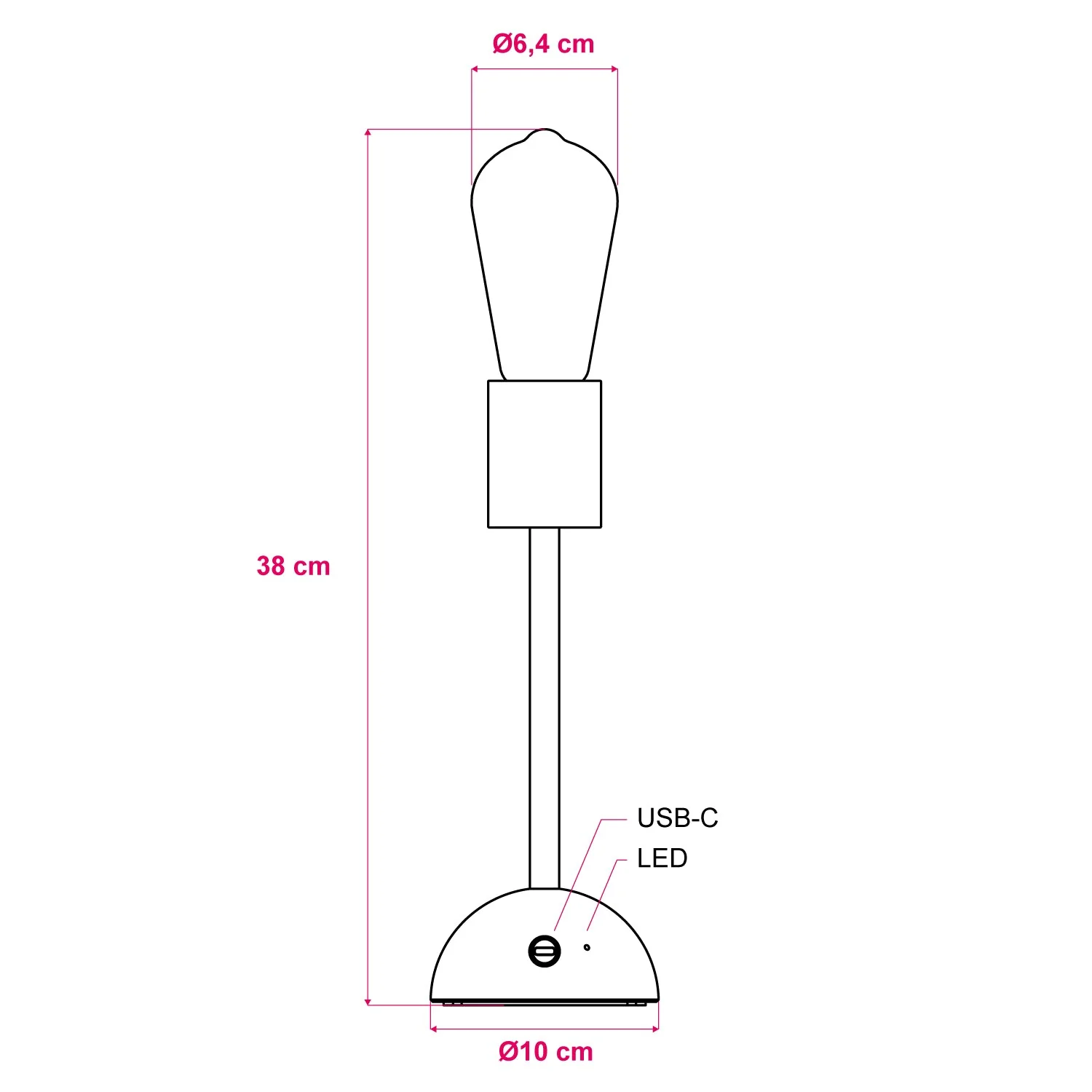 Portable and rechargeable Cabless02 lamp with golden Edison light bulb - Neutral - Image 6