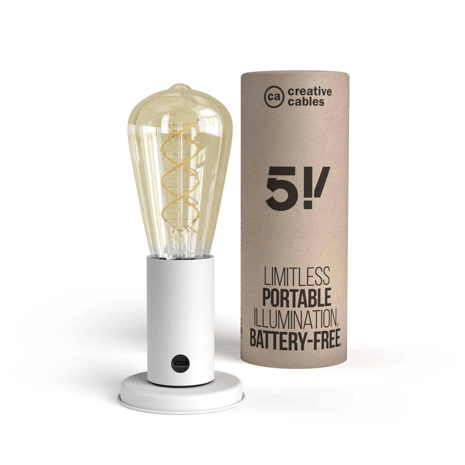 Portable lamp in SI! gift box at 5 volts - Matt white