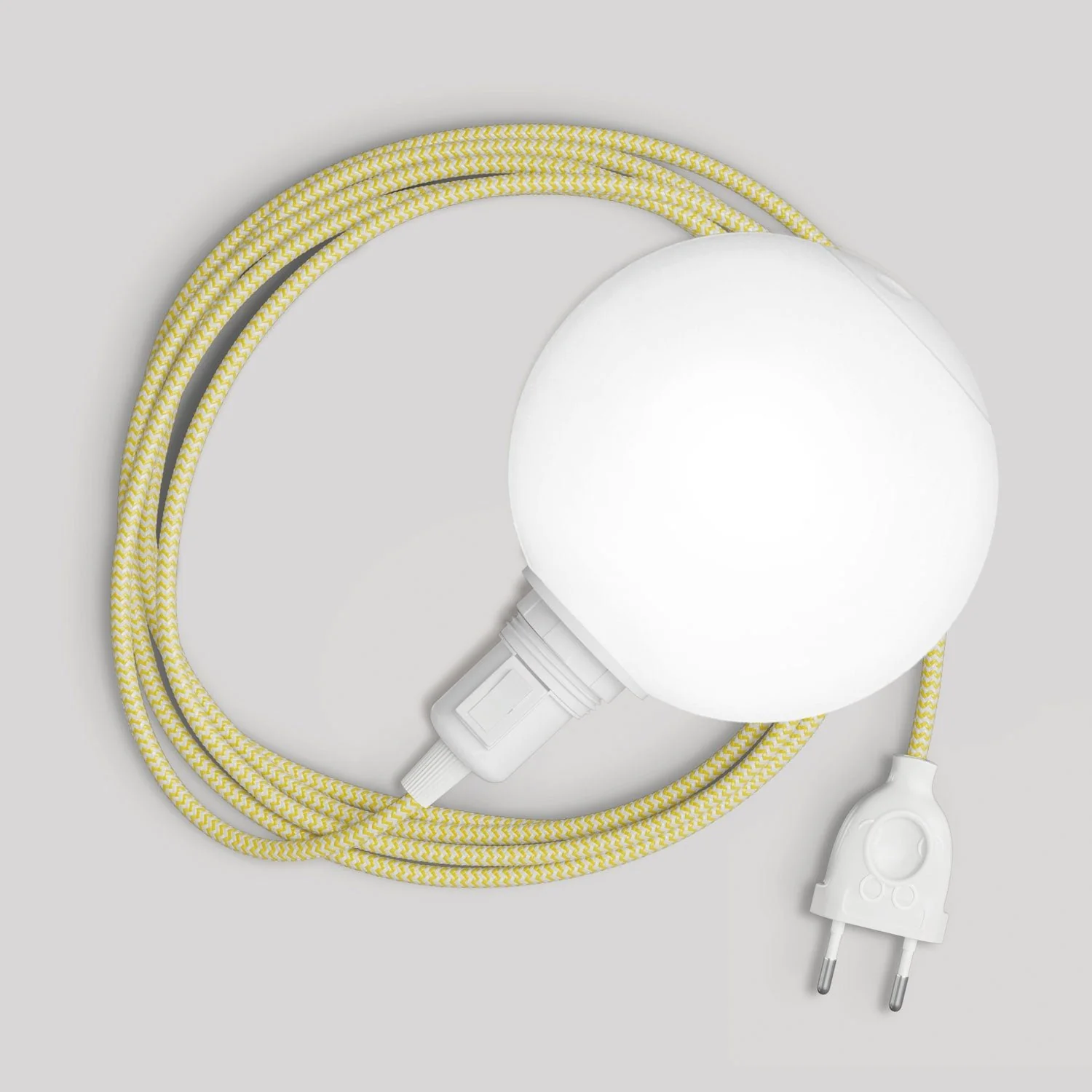 Portable Snake lamp with switch on the lamp holder, plug, unbreakable Unbreak-a-Ball lampshade and RZ10 cable