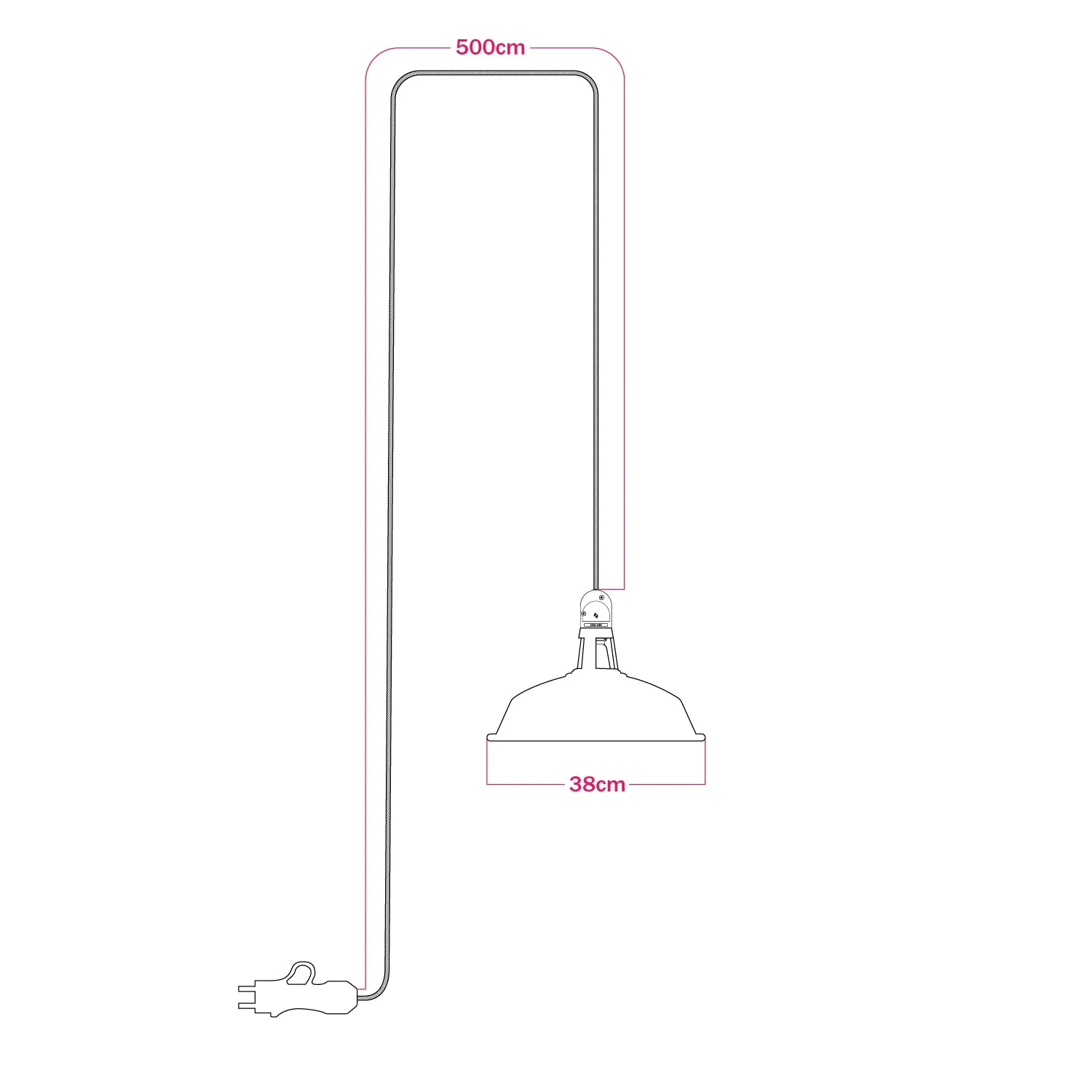 Snake portable outdoor lamp with Harbour lampshade, 5 m textile cable, IP65 waterproof lamp holder - Meadow green - Image 5