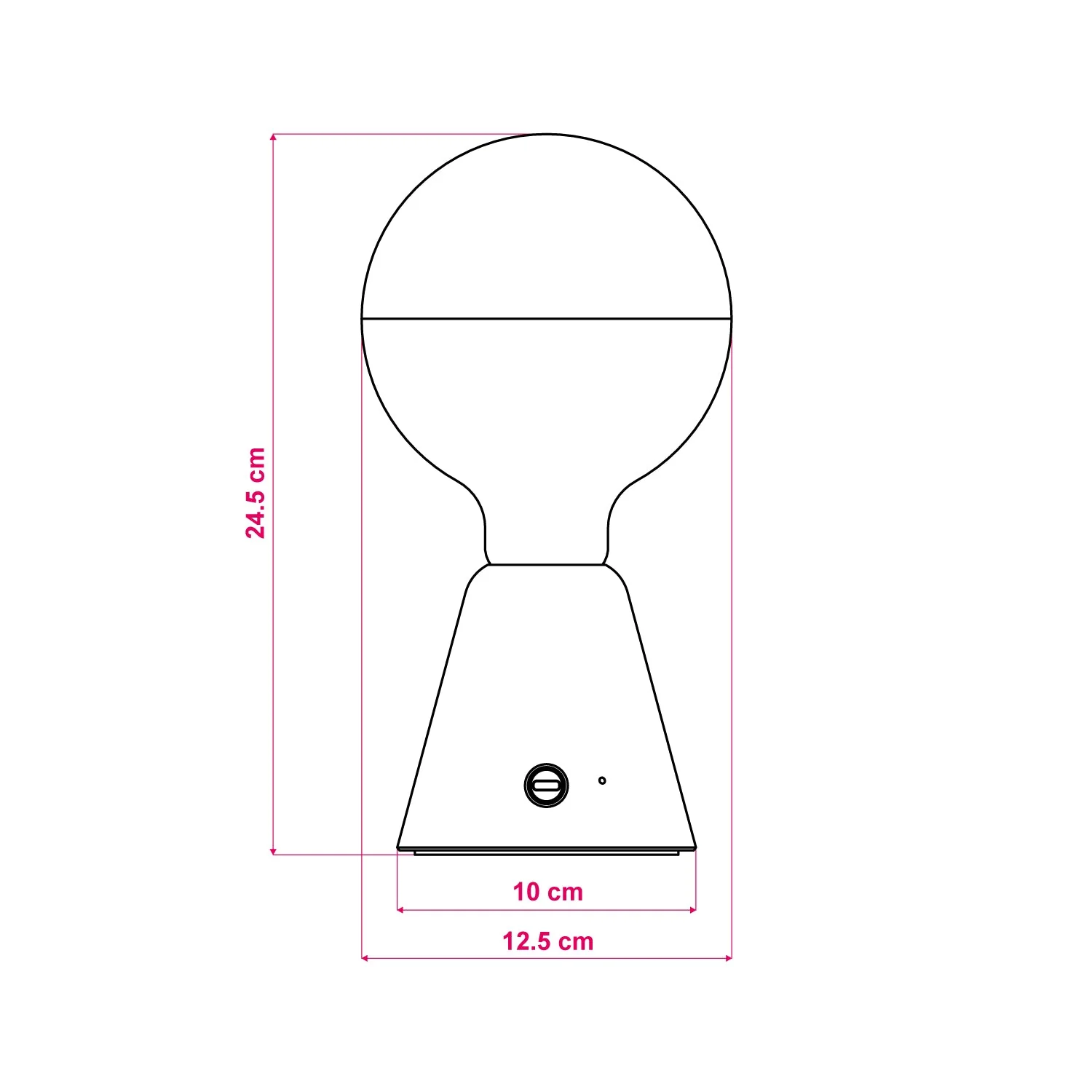 Cabless01 portable rechargeable lamp with half-silver globe light bulb - White - Image 7