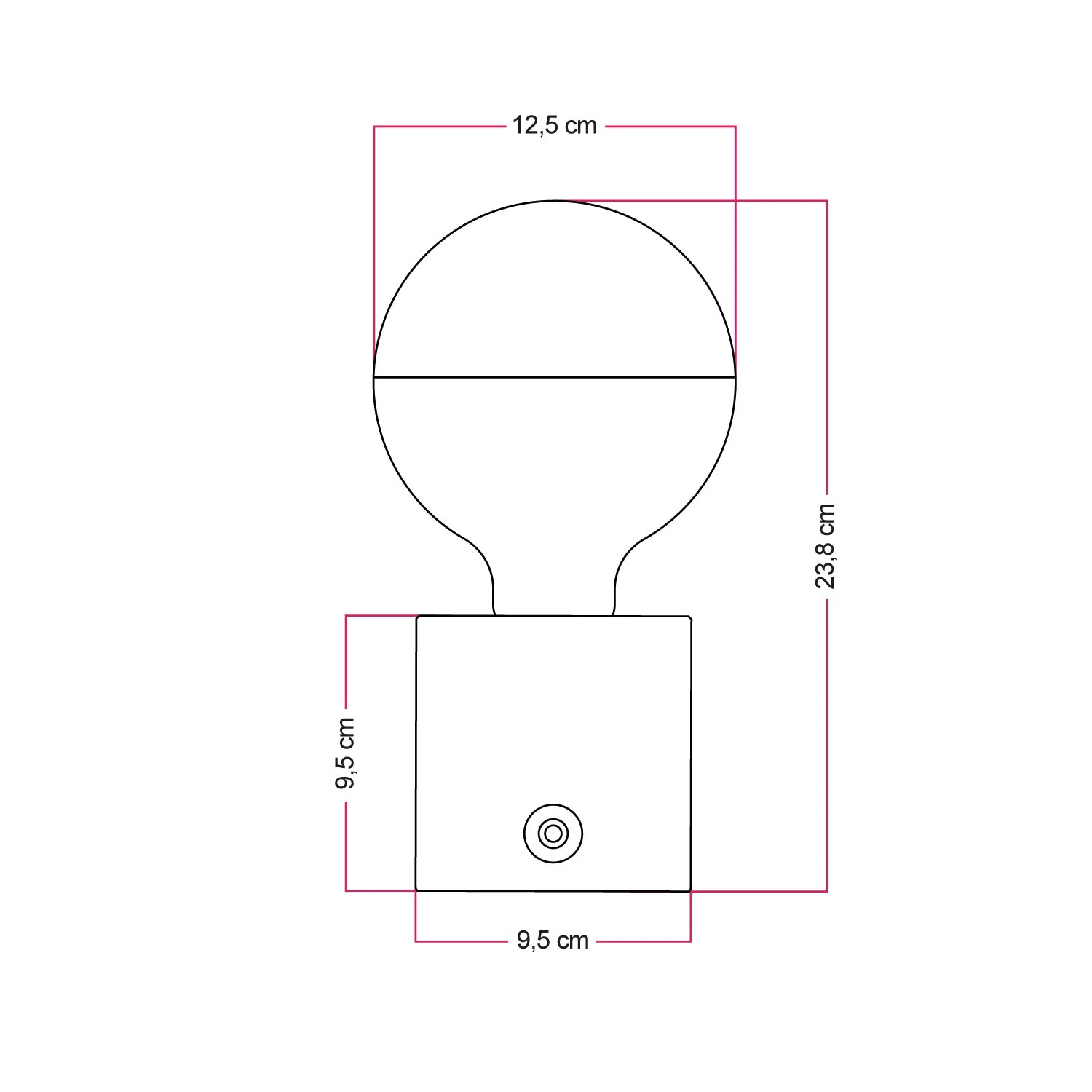 Cabless03 rechargeable portable lamp with half-sphere silver globe light bulb - Neutral - Image 5