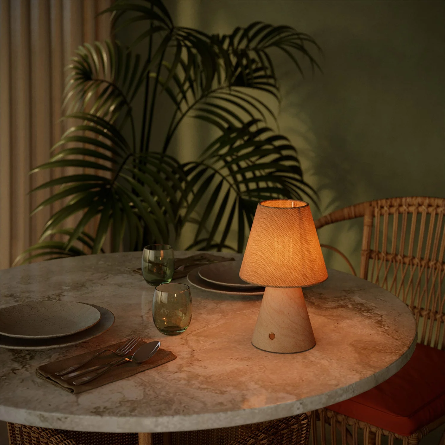 Cabless11 portable rechargeable lamp with light bulb and lampshade - Neutral - Image 2