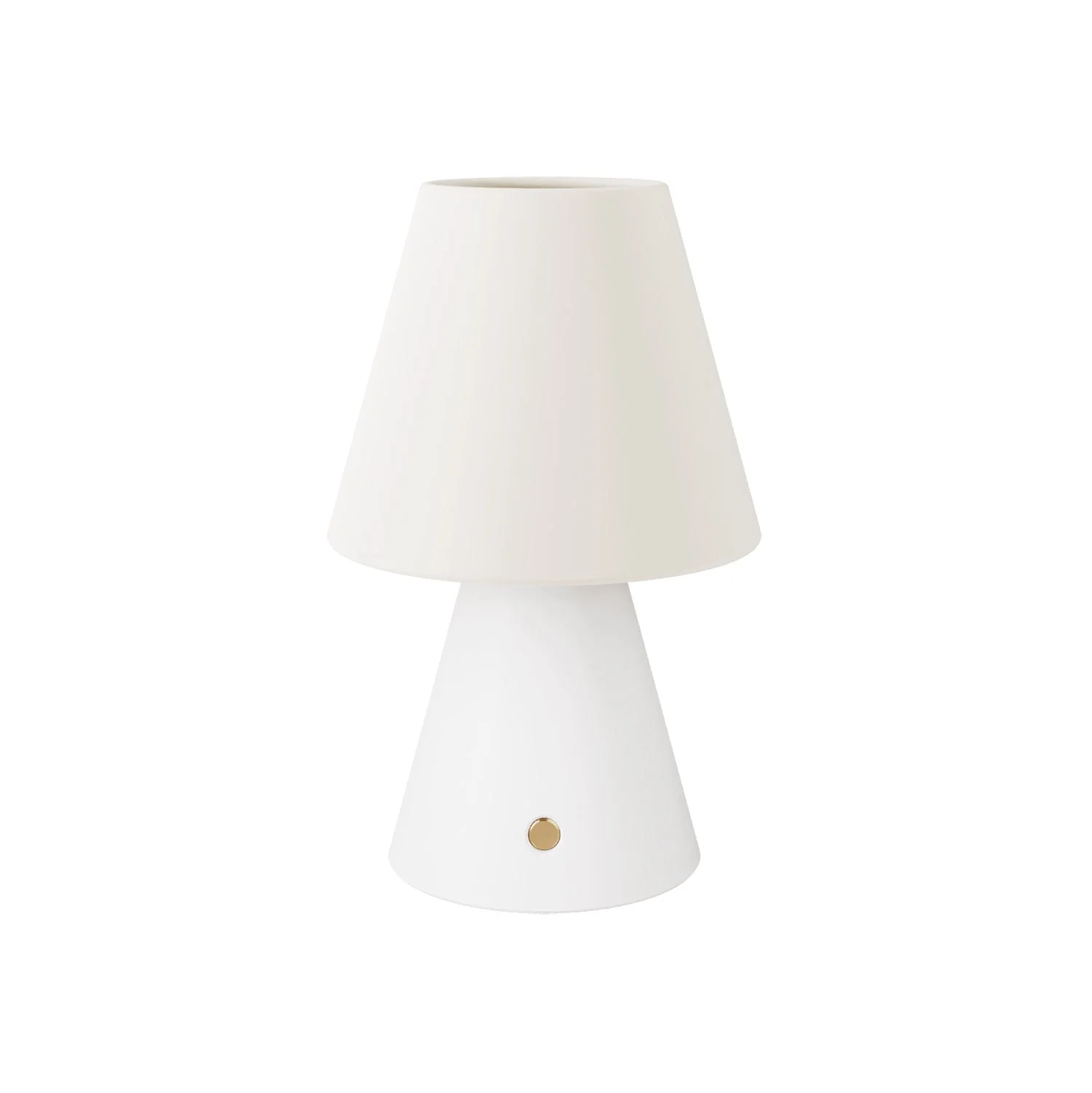 Rechargeable portable Cabless11 lamp with light bulb and lampshade – White