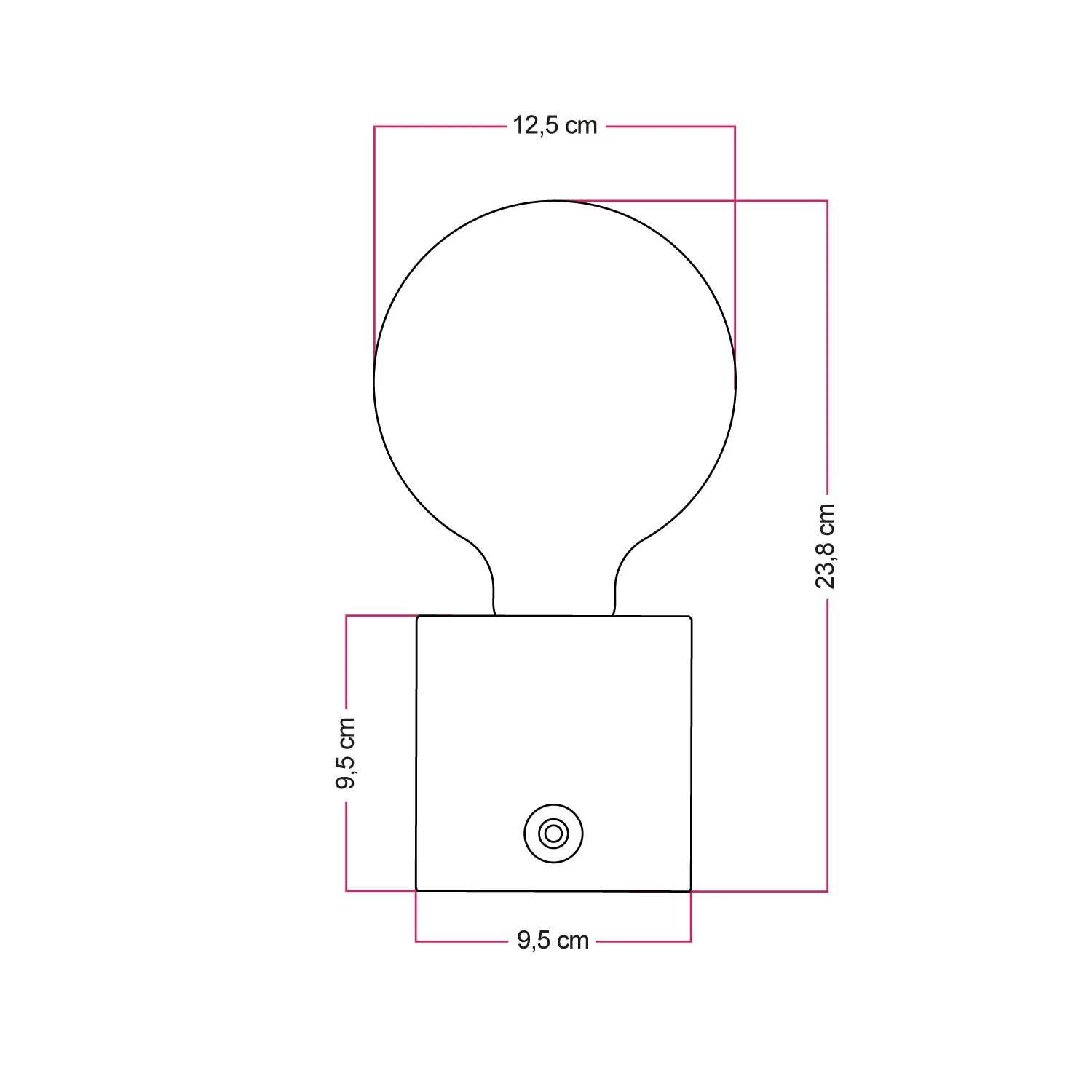 Cabless03 portable rechargeable lamp with G125 globe light bulb - Neutral - Image 5