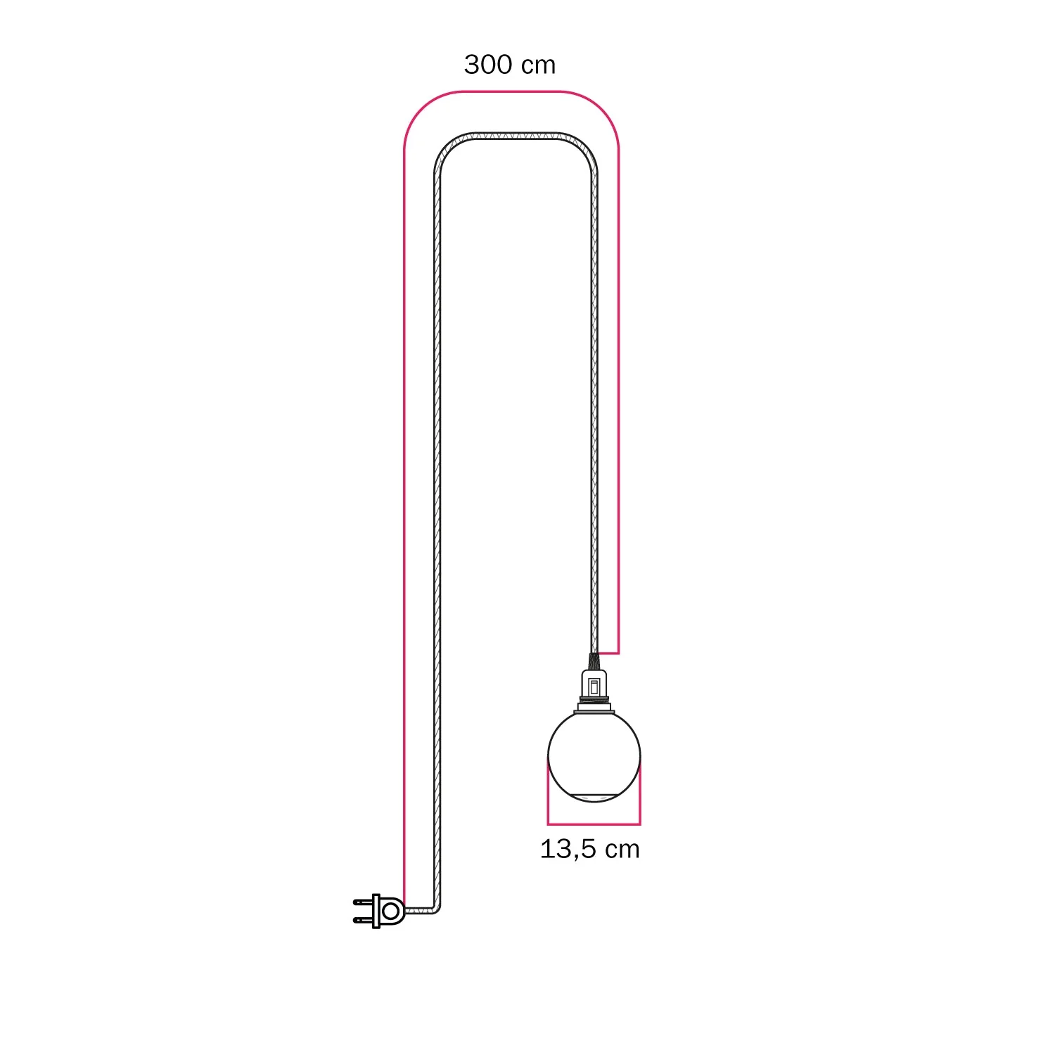 Portable Snake lamp with switch on lamp holder, plug, unbreakable Unbreak-a-Ball lampshade and RZ08 cable - Image 5