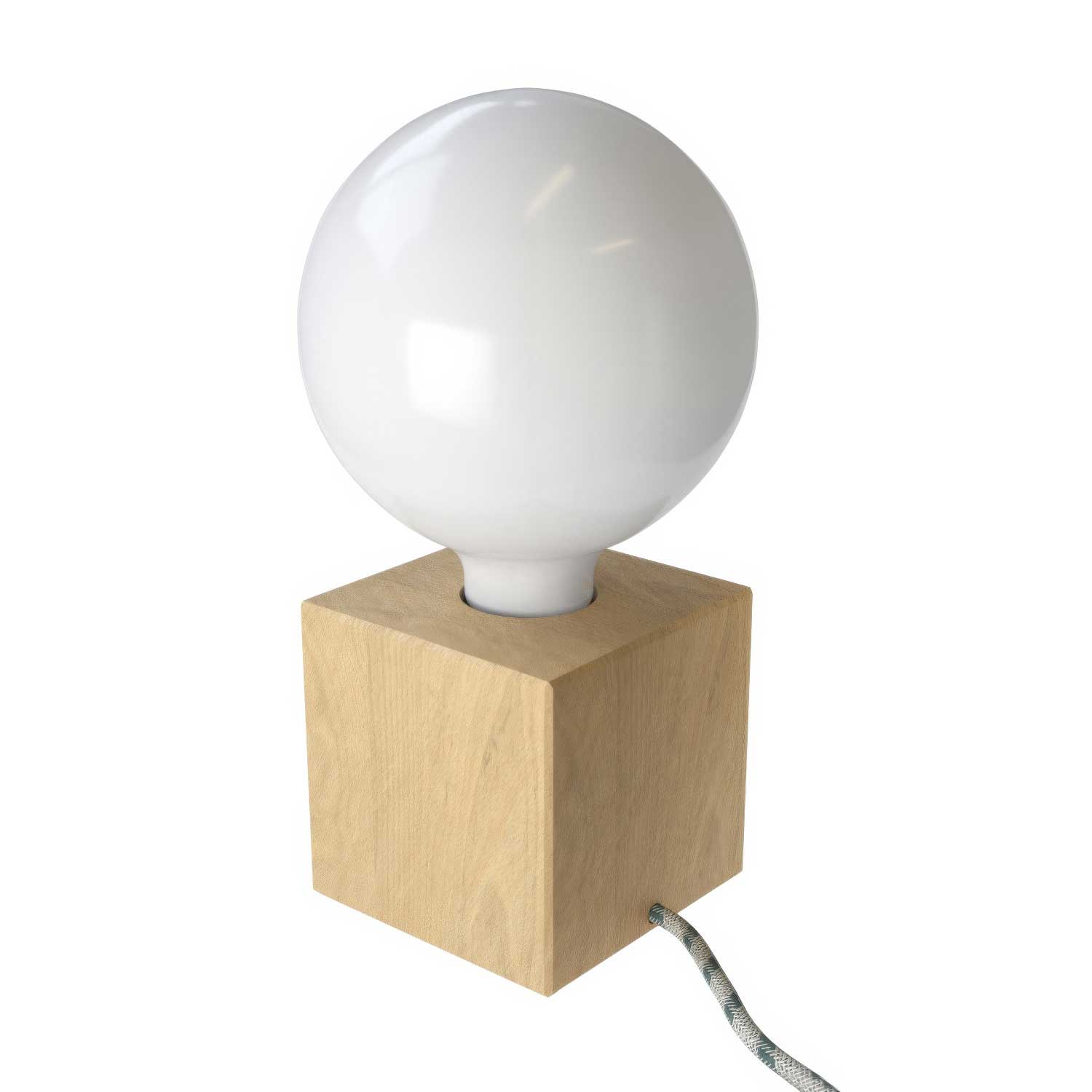 Posaluce Cubetto, natural wood table lamp - Neutral