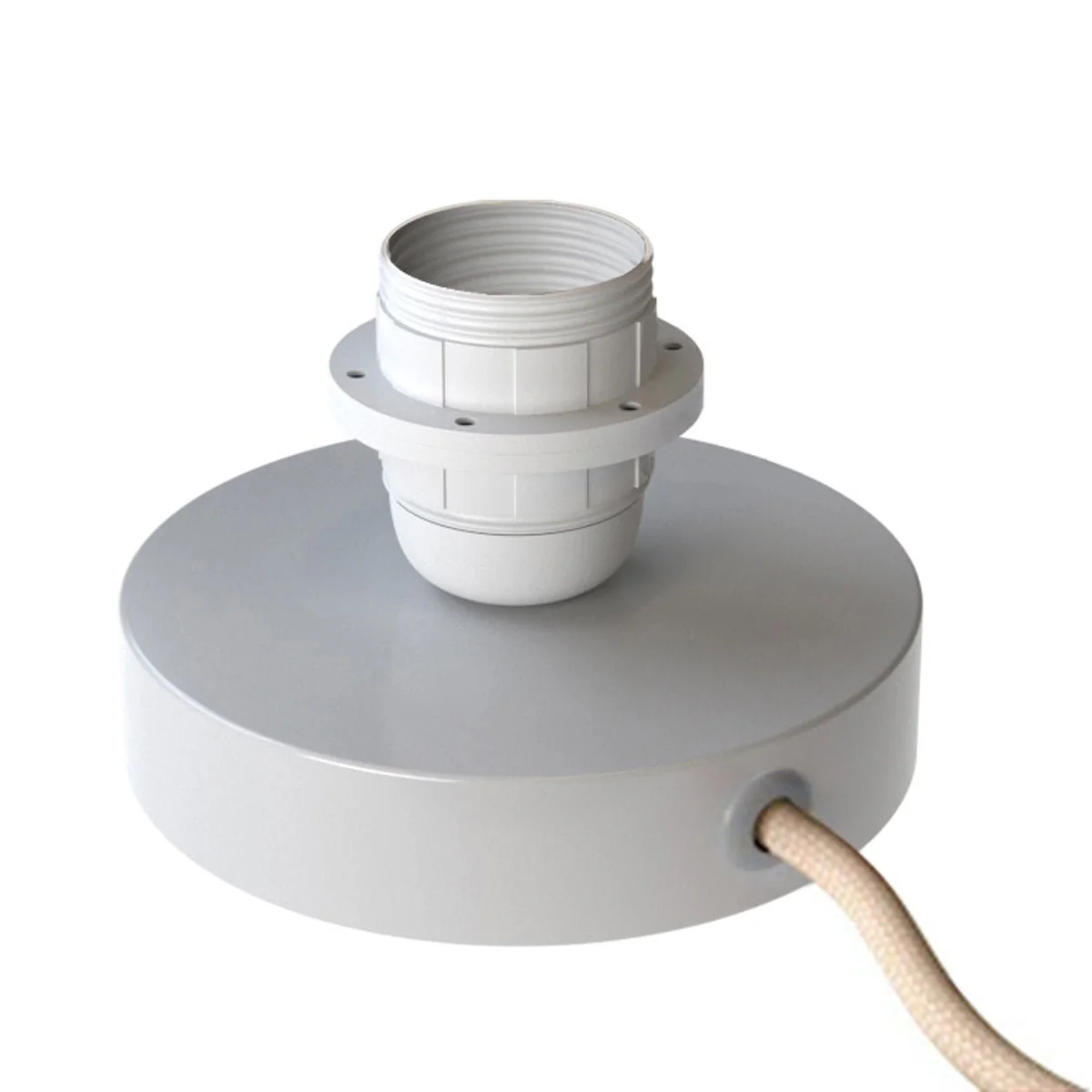 Posaluce for lampshade - Metal table lamp with UK plug - Glossy white