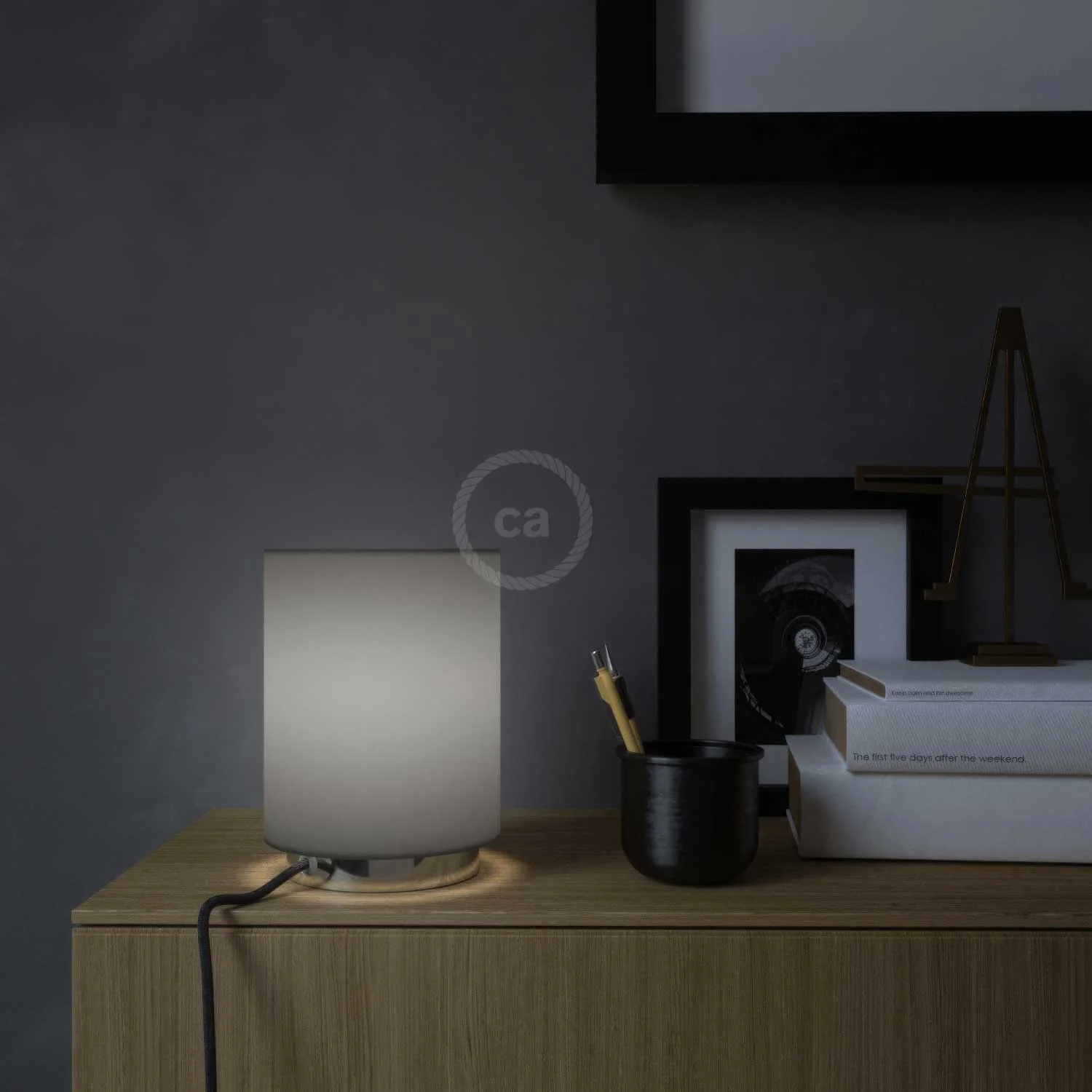 Posaluce metal base with Cilindro lampshade - Electra Pinguino - Image 3