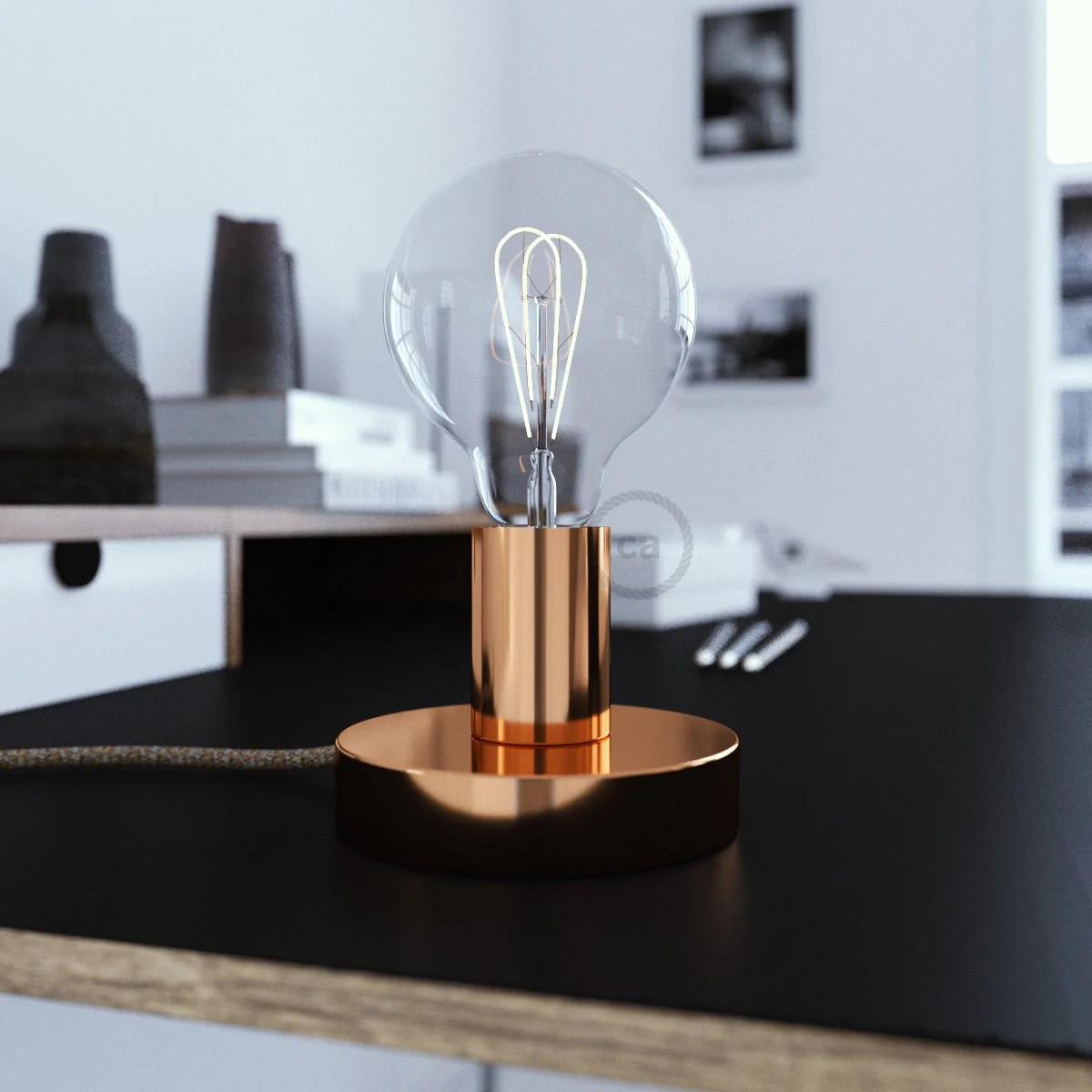 Posaluce - Table lamp in metal with UK plug - Copper - Image 2