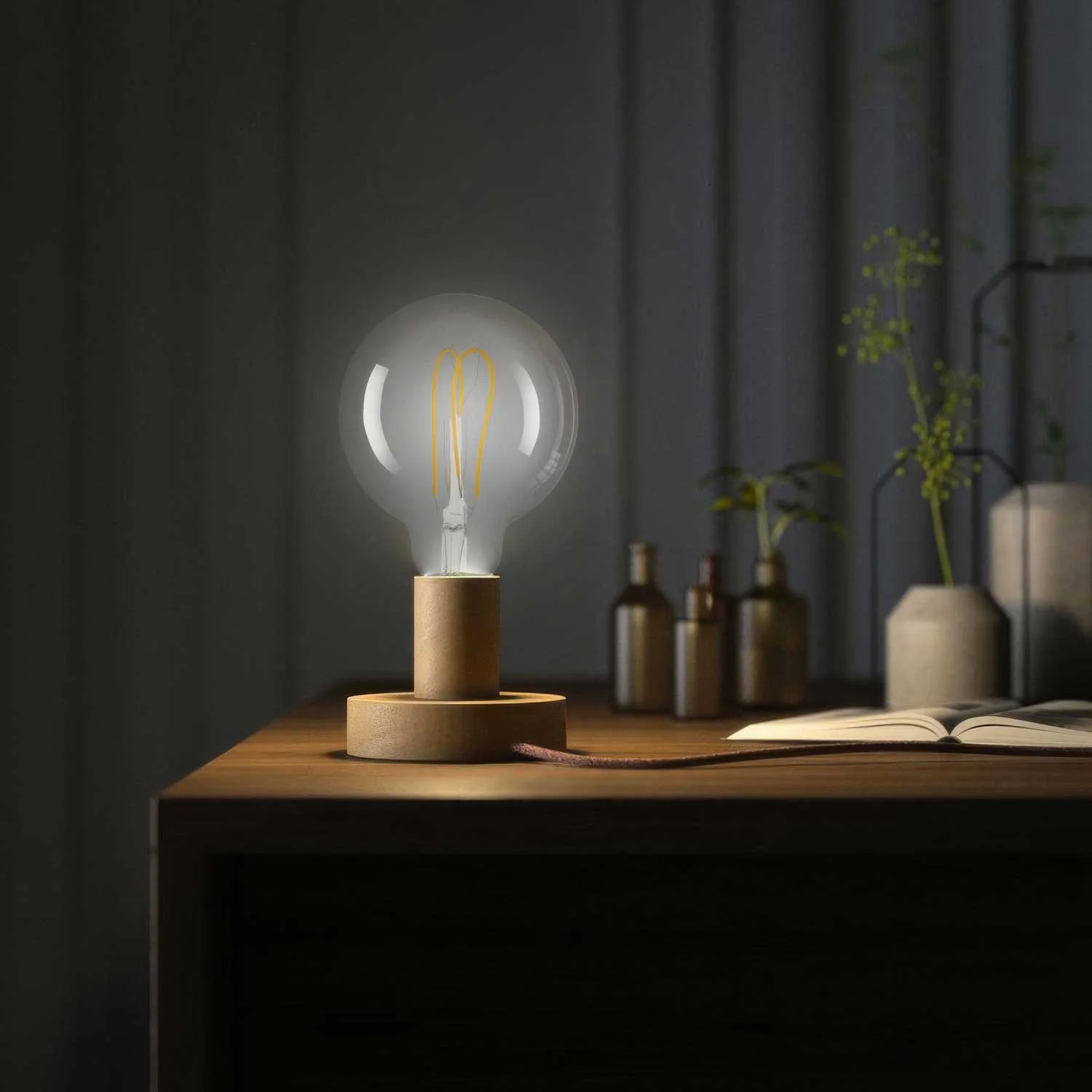 Posaluce - Small wood table lamp - Neutral - Image 2