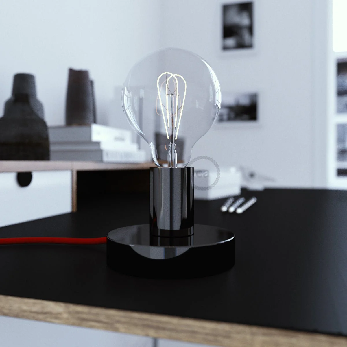 Posaluce - Metal table lamp - Black pearl - Image 2