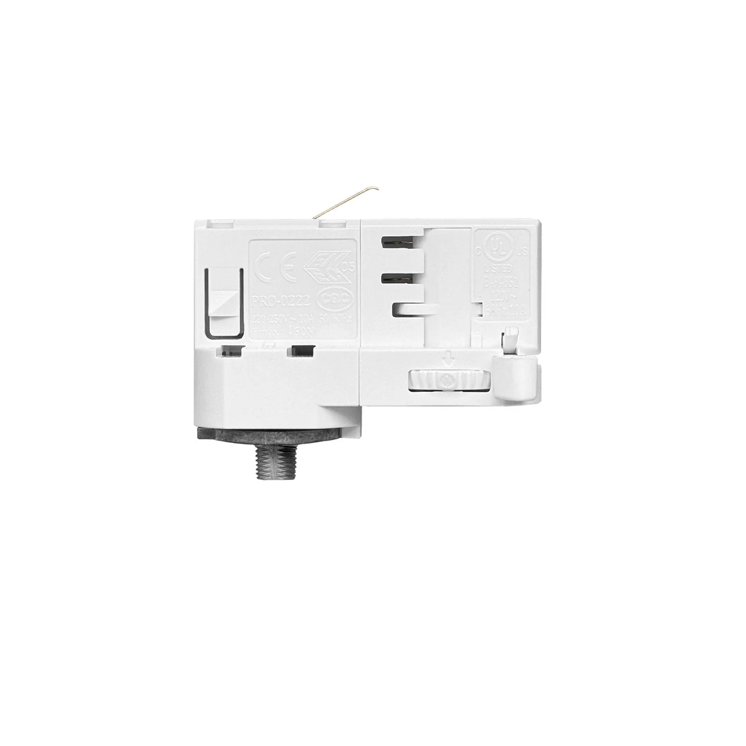 Powergear White adaptor for three-phase track - for extension or joint