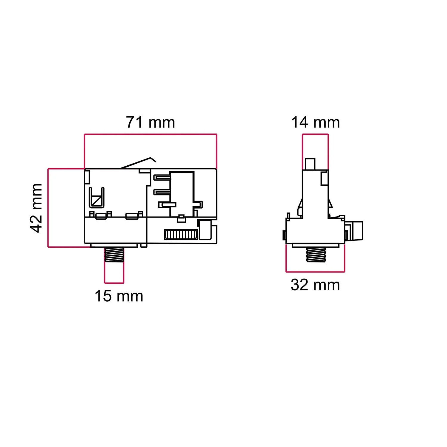 Powergear White adaptor for three-phase track - for extension or joint - Image 3