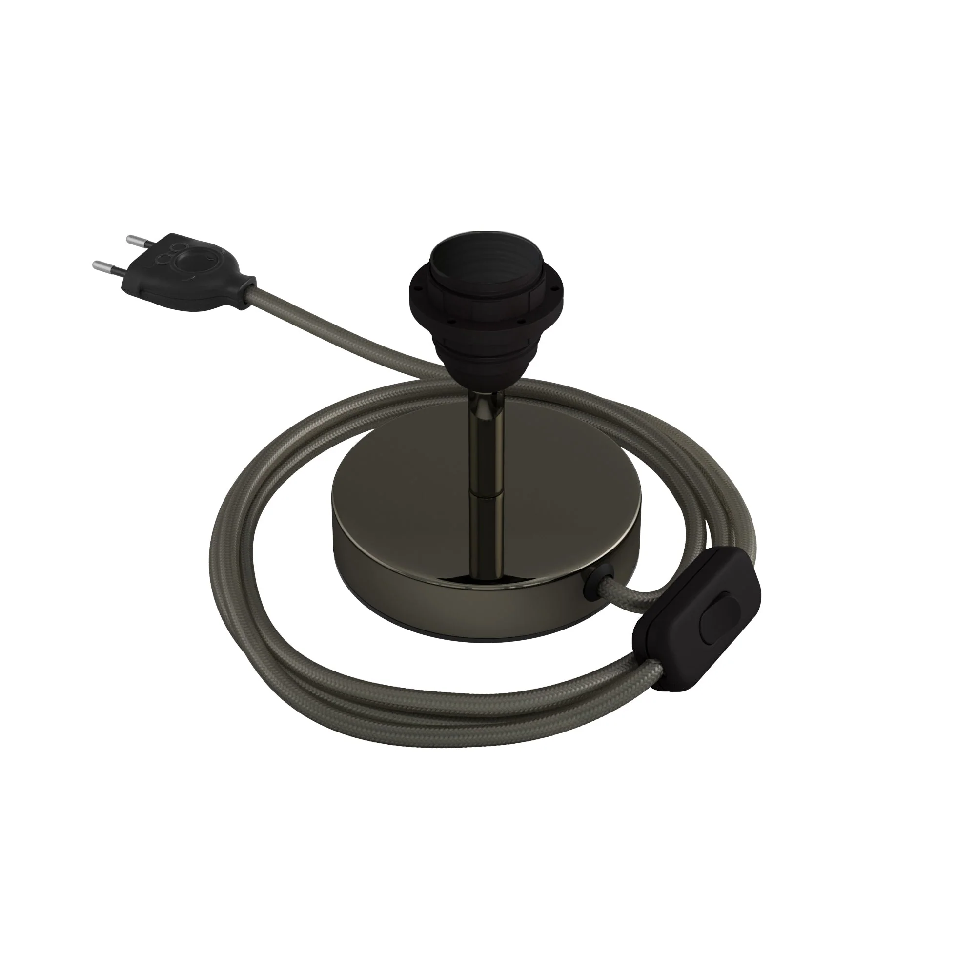 Raise-light for lampshade - Metal table lamp - Pearl black